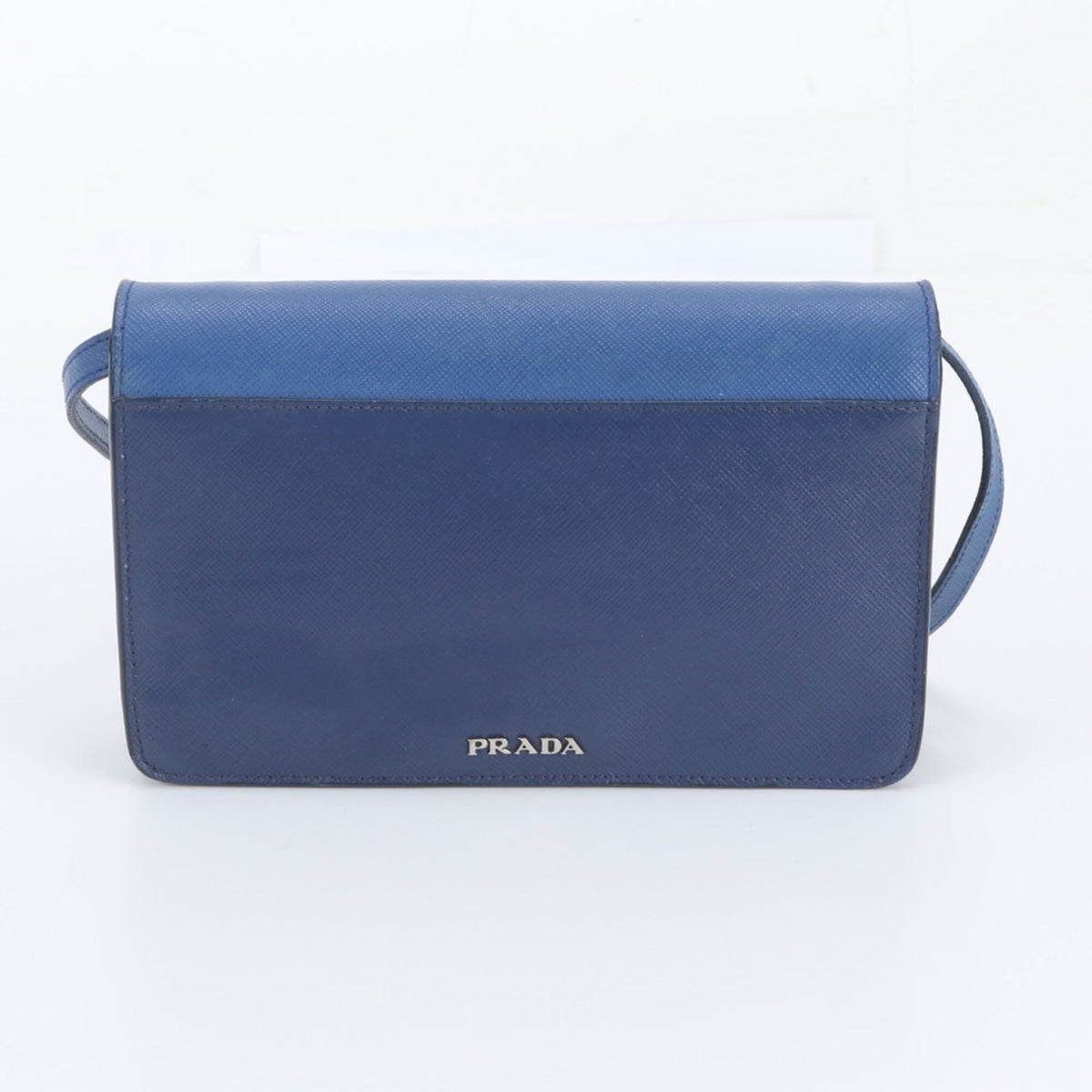 Prada Blue Leather Crossbody Bag Shoulder Bag (Pre-Owned)