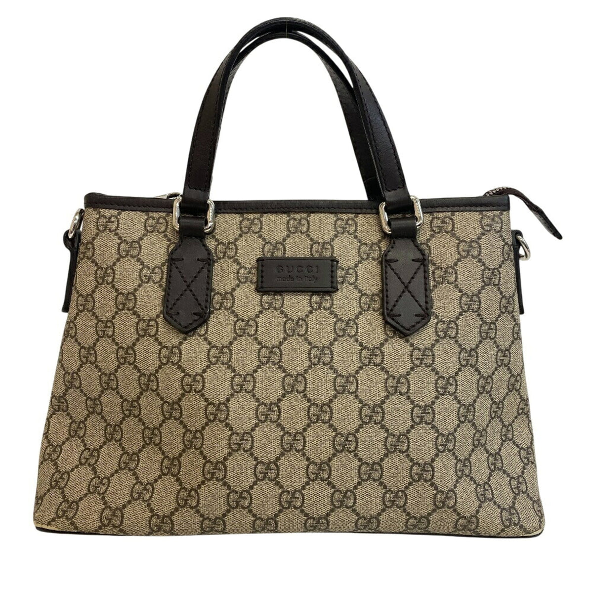 Gucci Beige Pvc Handbag Shoulder Bag (Pre-Owned)