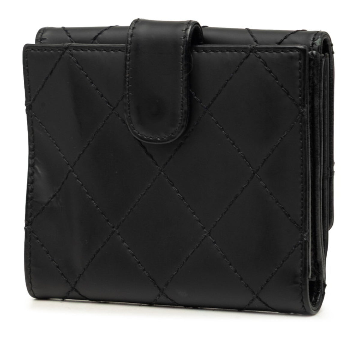 Chanel Black Leather Wallet (Bi-Fold) (Pre-Owned)