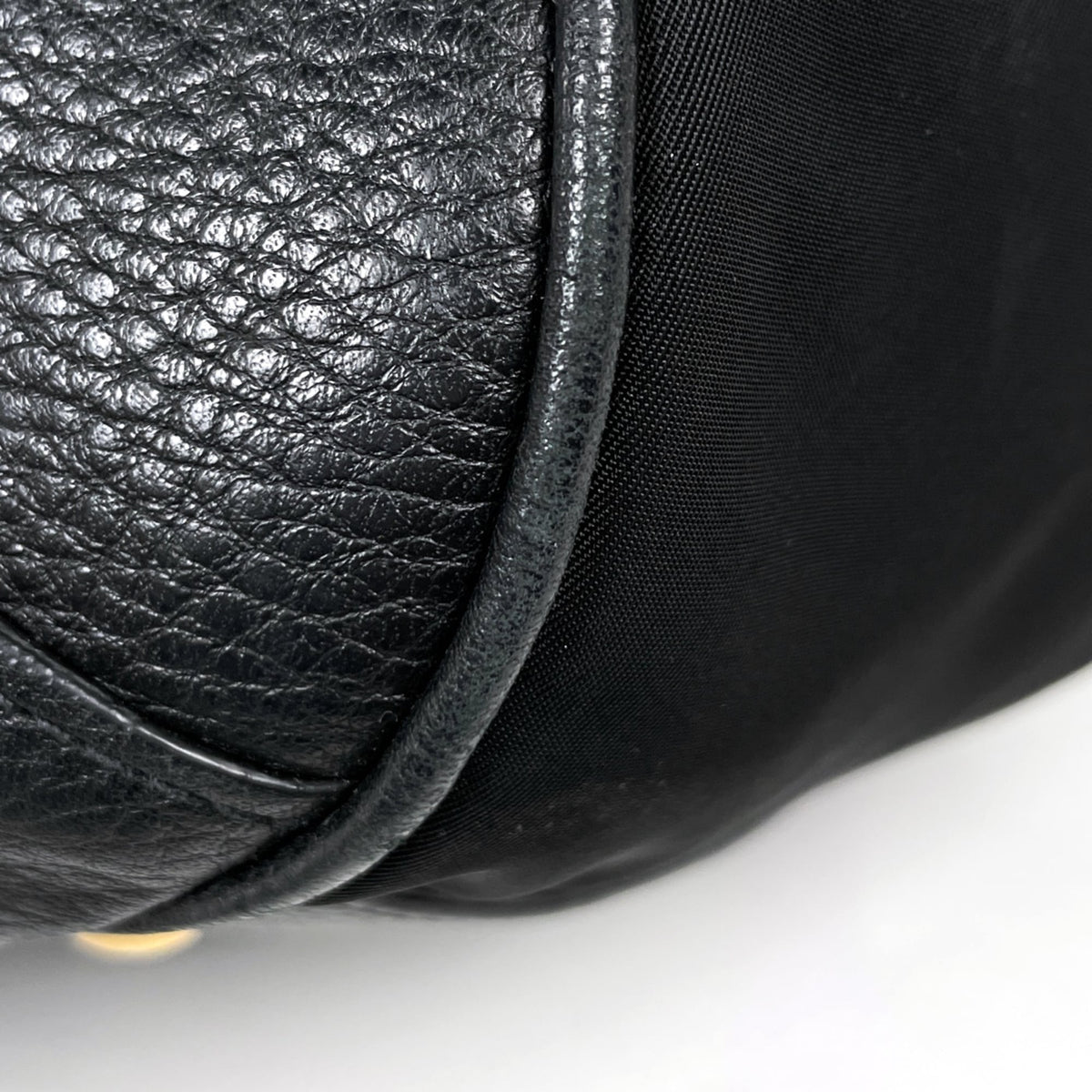 Prada Black Nylon Leather Tote Bag (Pre-Owned)