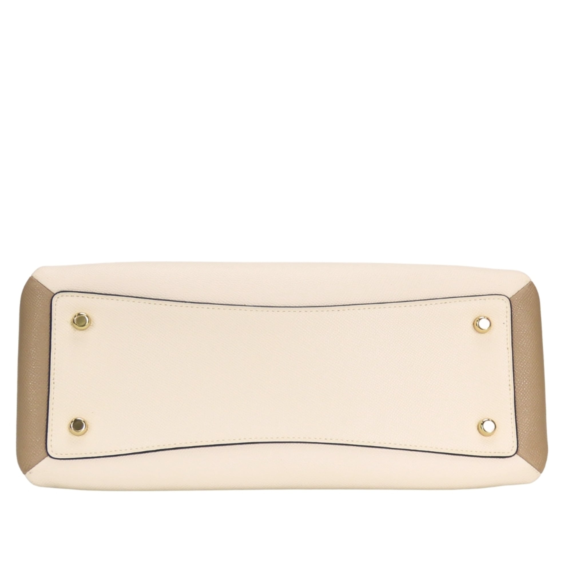 Coach Beige Black Ivory Leather Handbag (Pre-Owned)