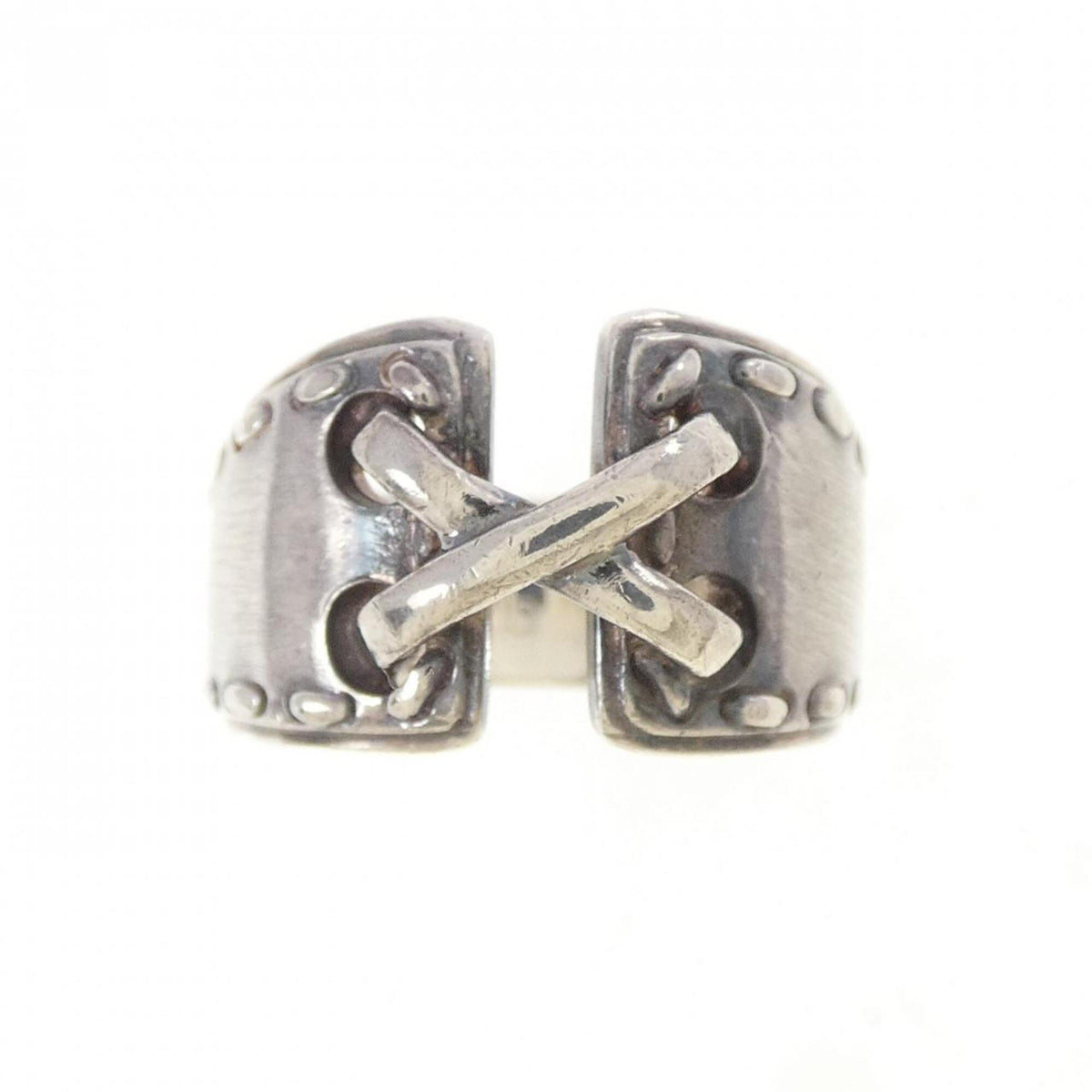 Hermes Silver 925 Band Ring (Pre-Owned)