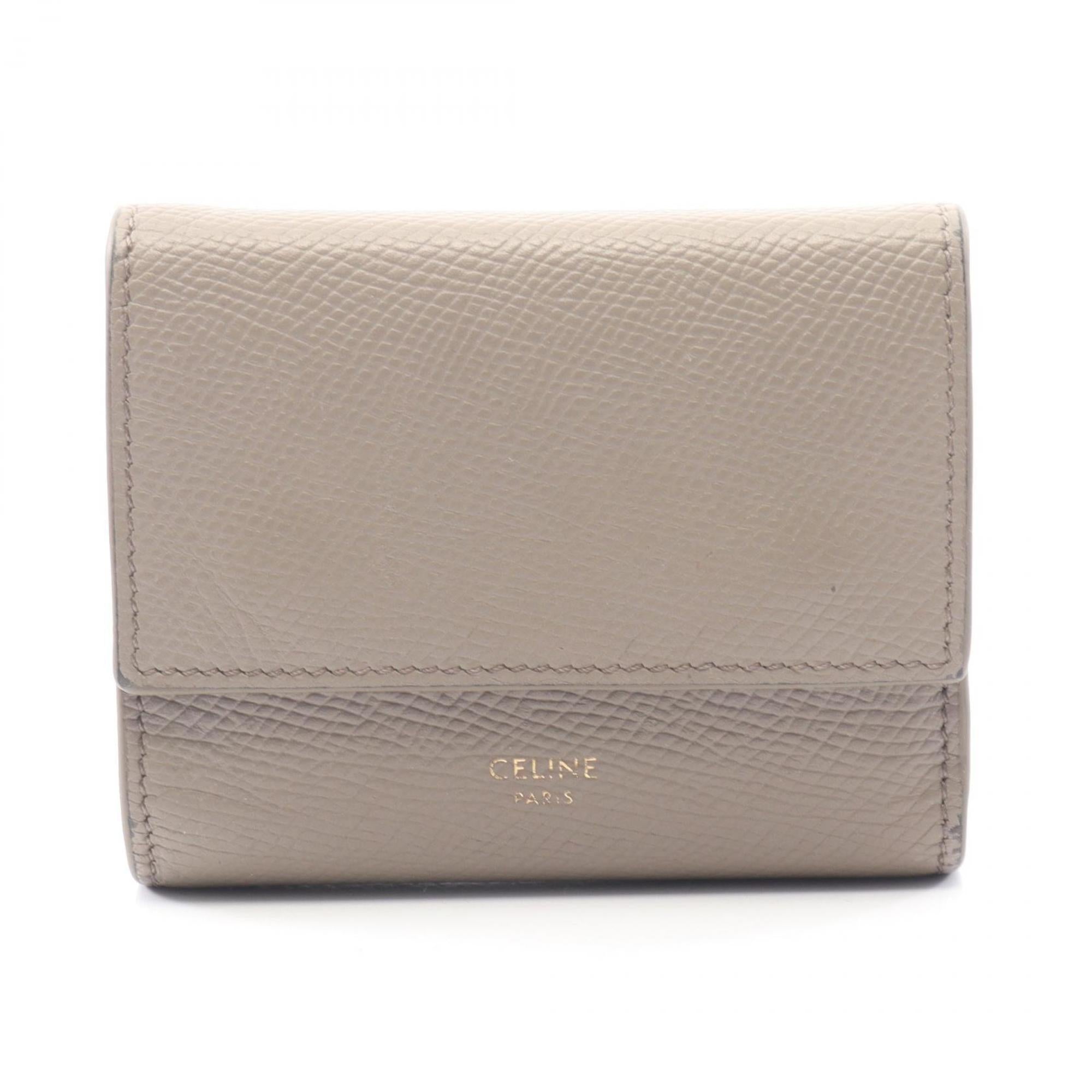 Celine Beige Leather Wallet (Tri-Fold) (Pre-Owned)