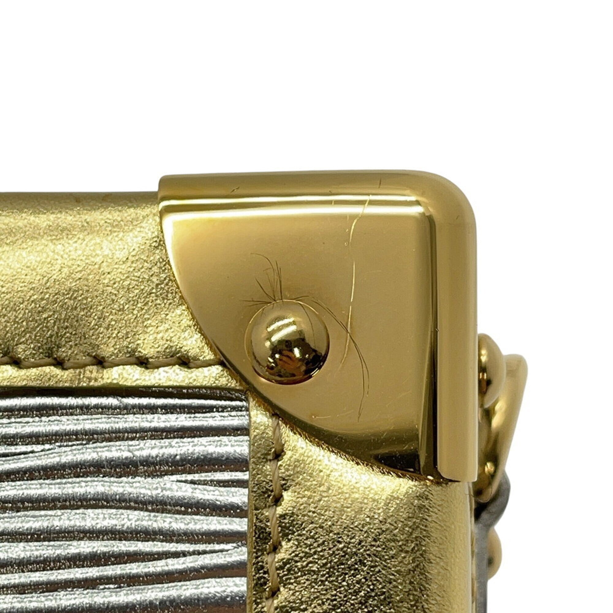 Louis Vuitton Gold Silver Clutch Bag Handbag Shoulder Bag (Pre-Owned)