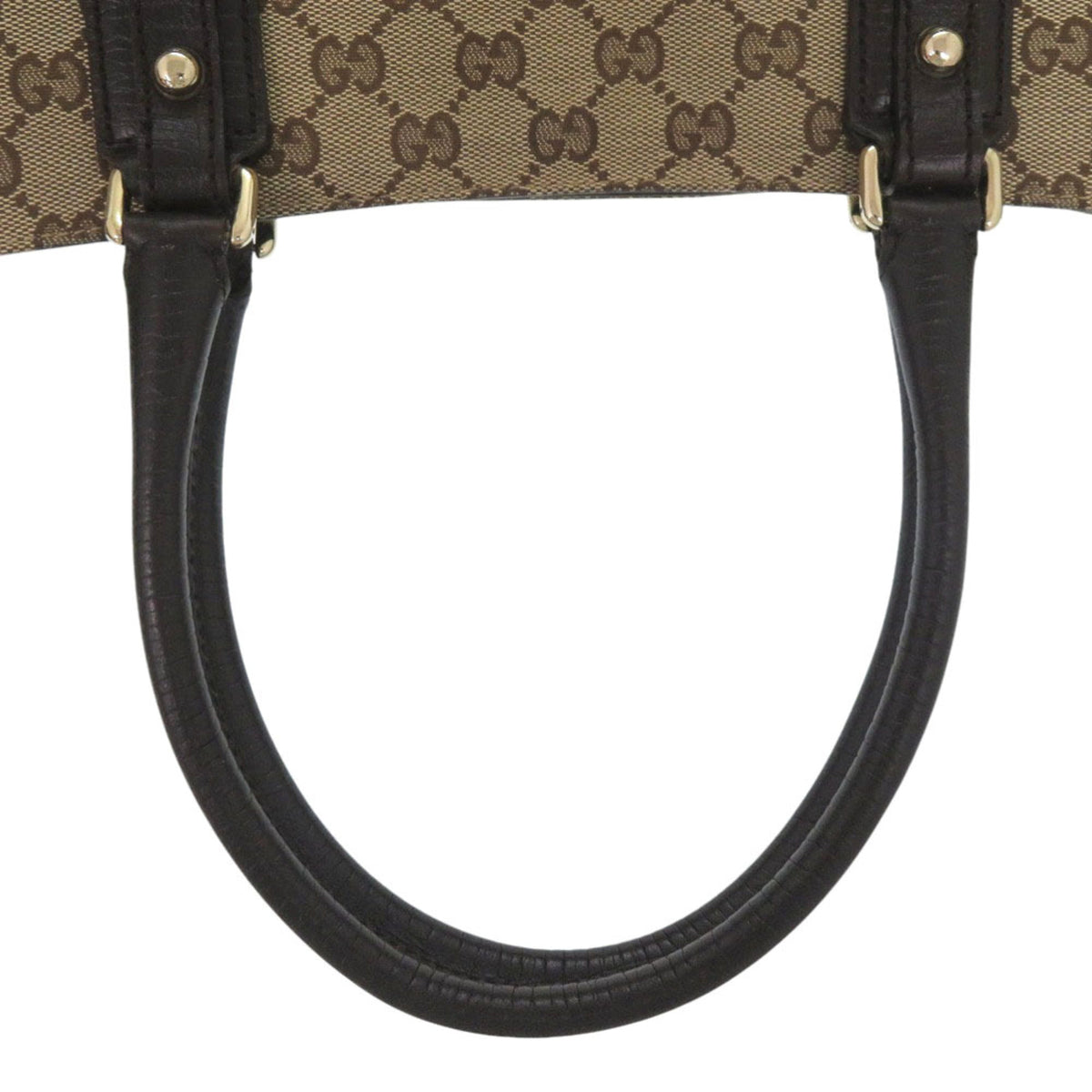 Gucci Horsebit Beige Brown Gg Canvas Leather Handbag Shoulder Bag Tote Bag (Pre-Owned)
