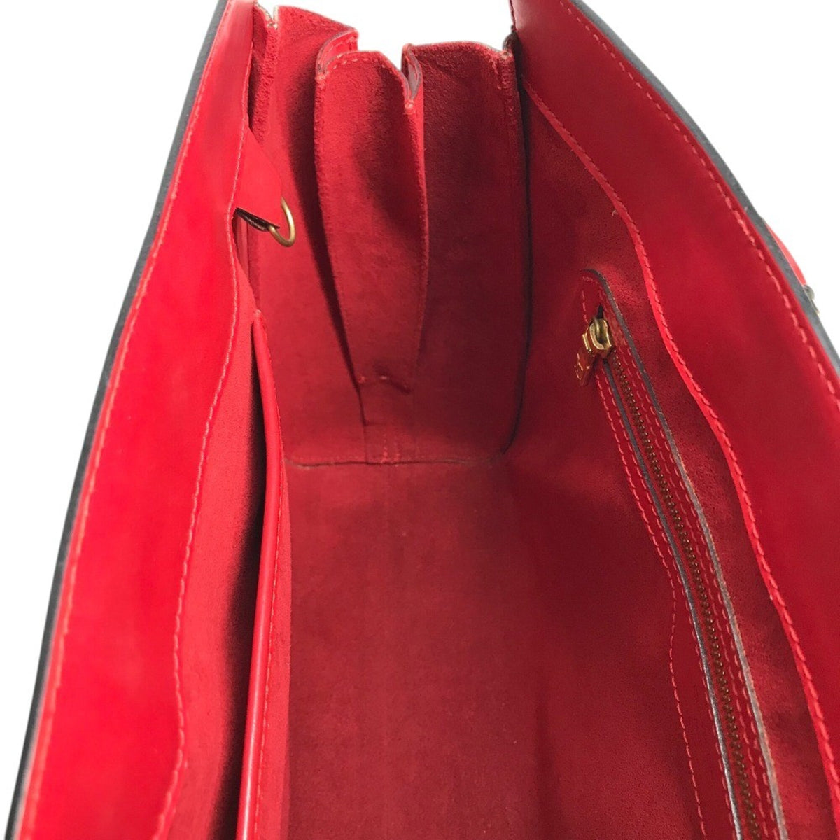Louis Vuitton Castilian Red Red Color Epi Leather Handbag Shoulder Bag Tote Bag (Pre-Owned)