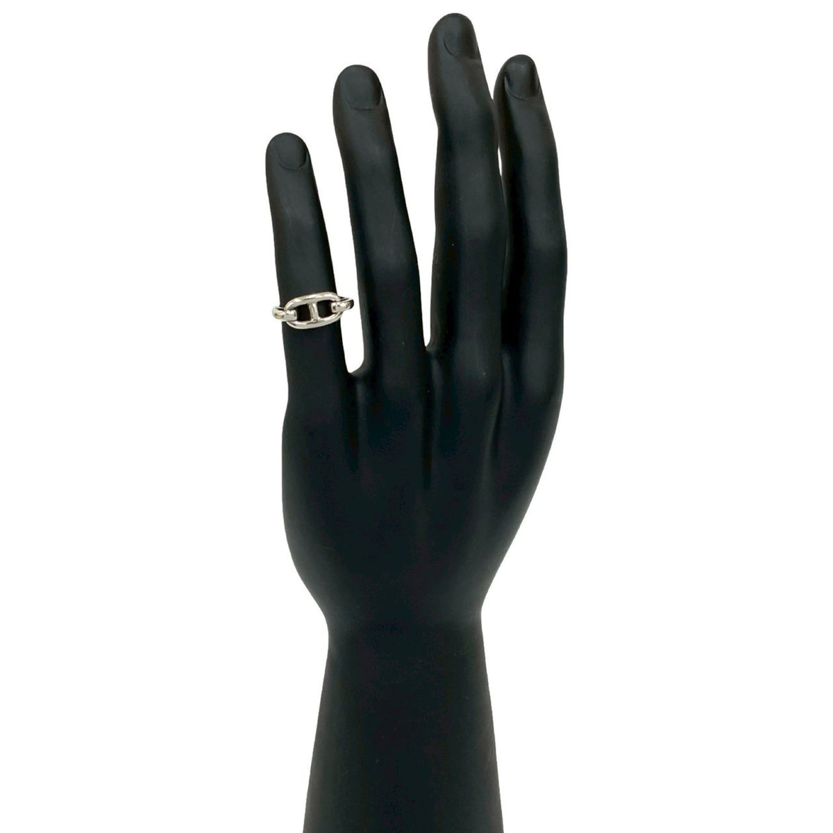 Hermes Silver Silver 925 Band Ring (Pre-Owned)