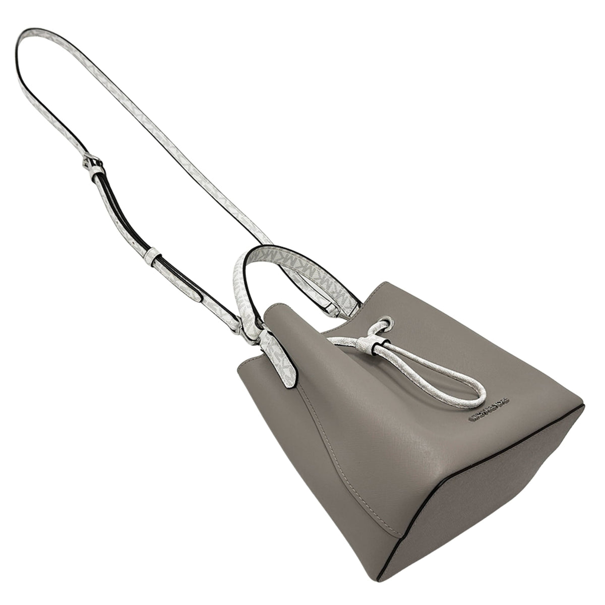 Michael Kors Gray White Leather Handbag Shoulder Bag (Pre-Owned)