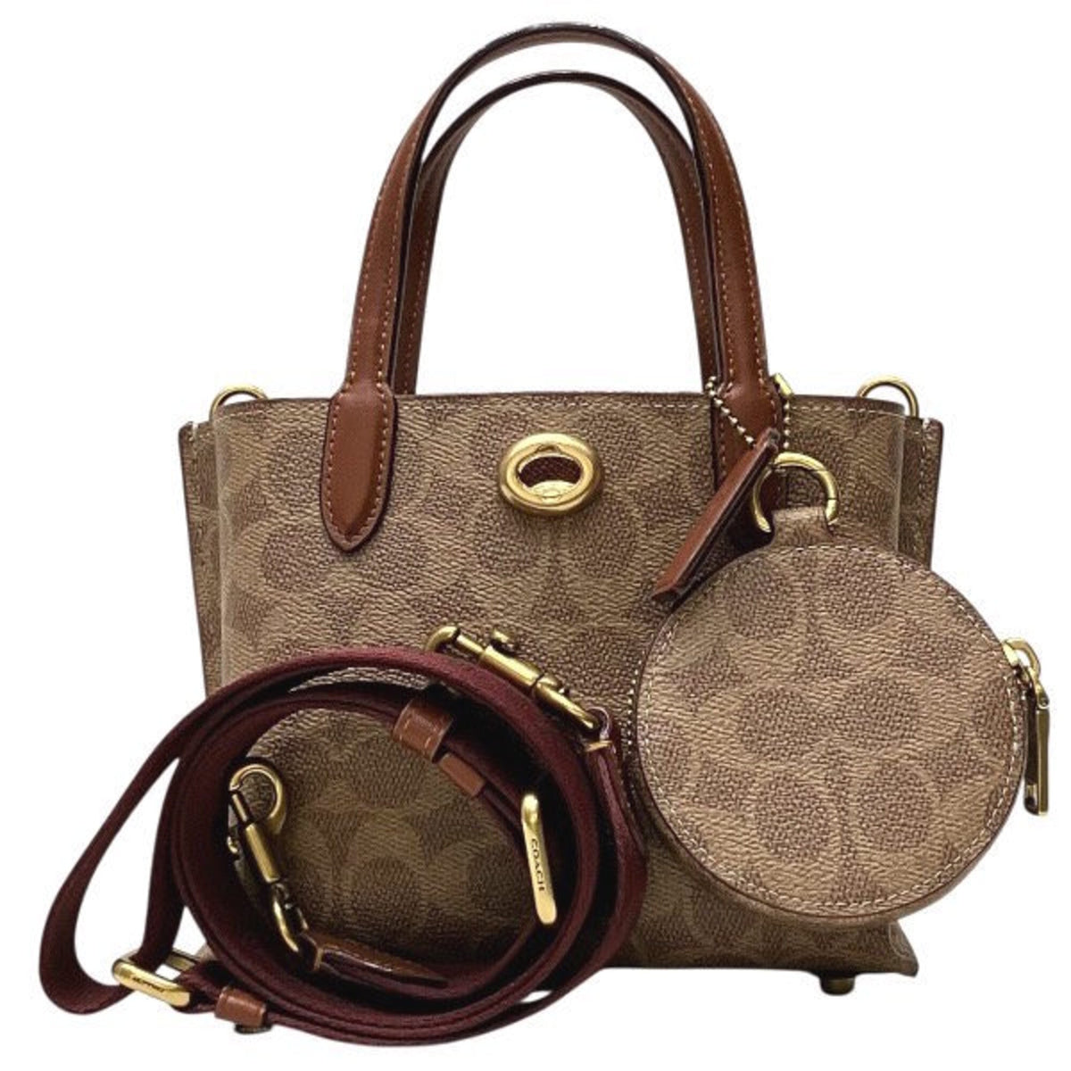 Coach Brown Pvc Leather Shoulder Bag Tote Bag (Pre-Owned)
