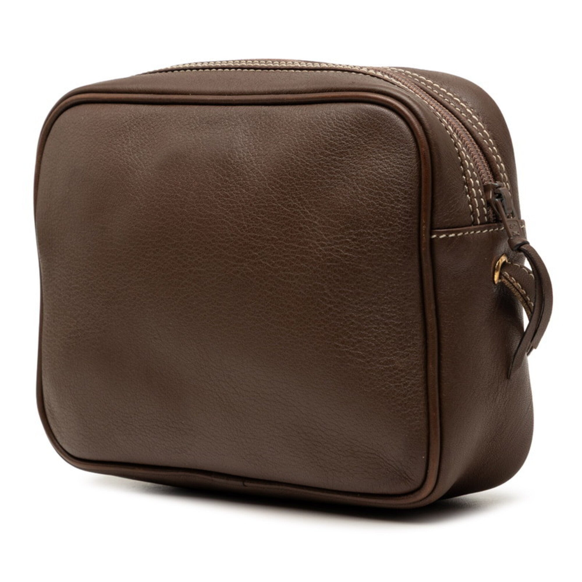 Christian Dior Brown Leather Shoulder Bag (Pre-Owned)