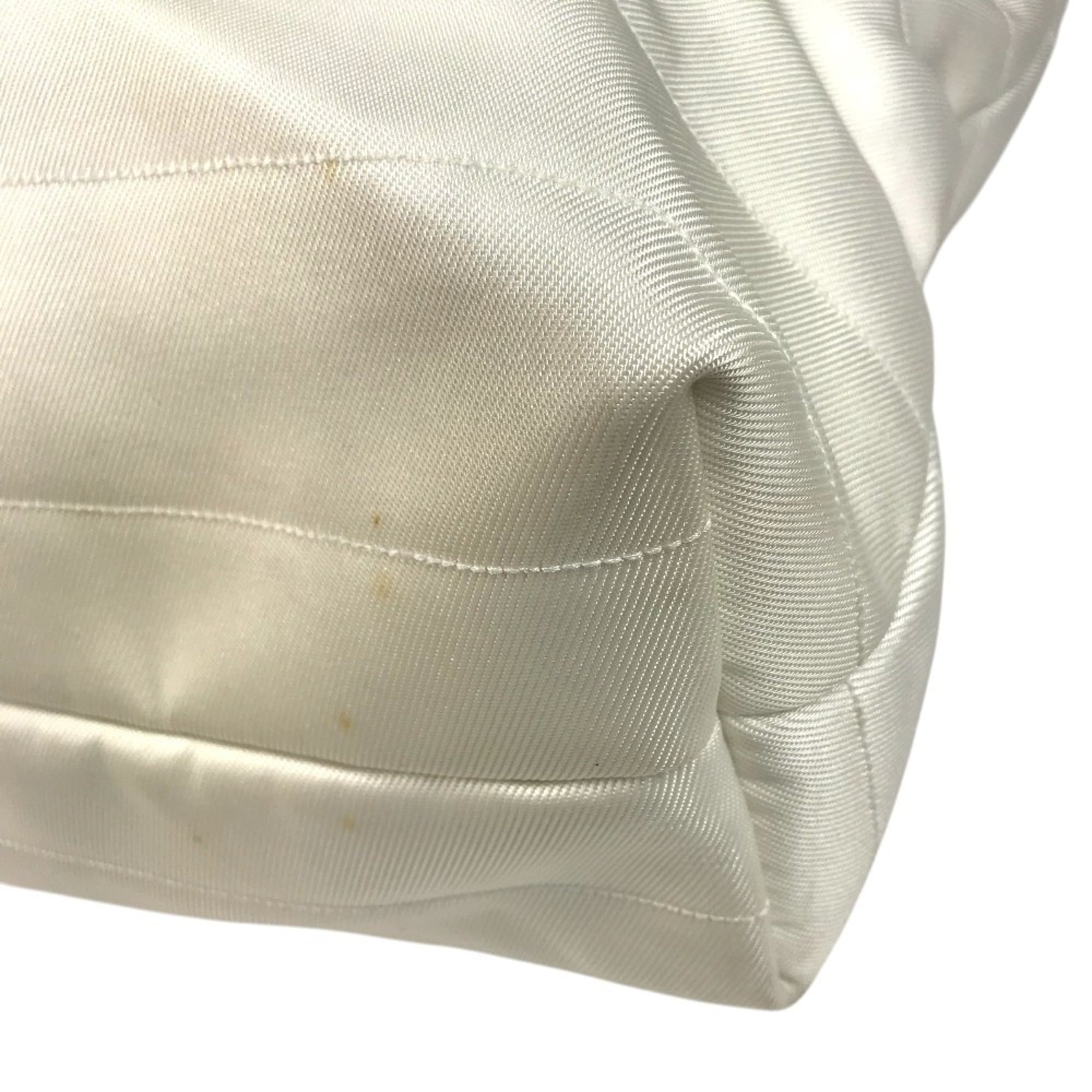 Gucci White Nylon Canvas Leather Boston Bag Shoulder Bag Tote Bag (Pre-Owned)