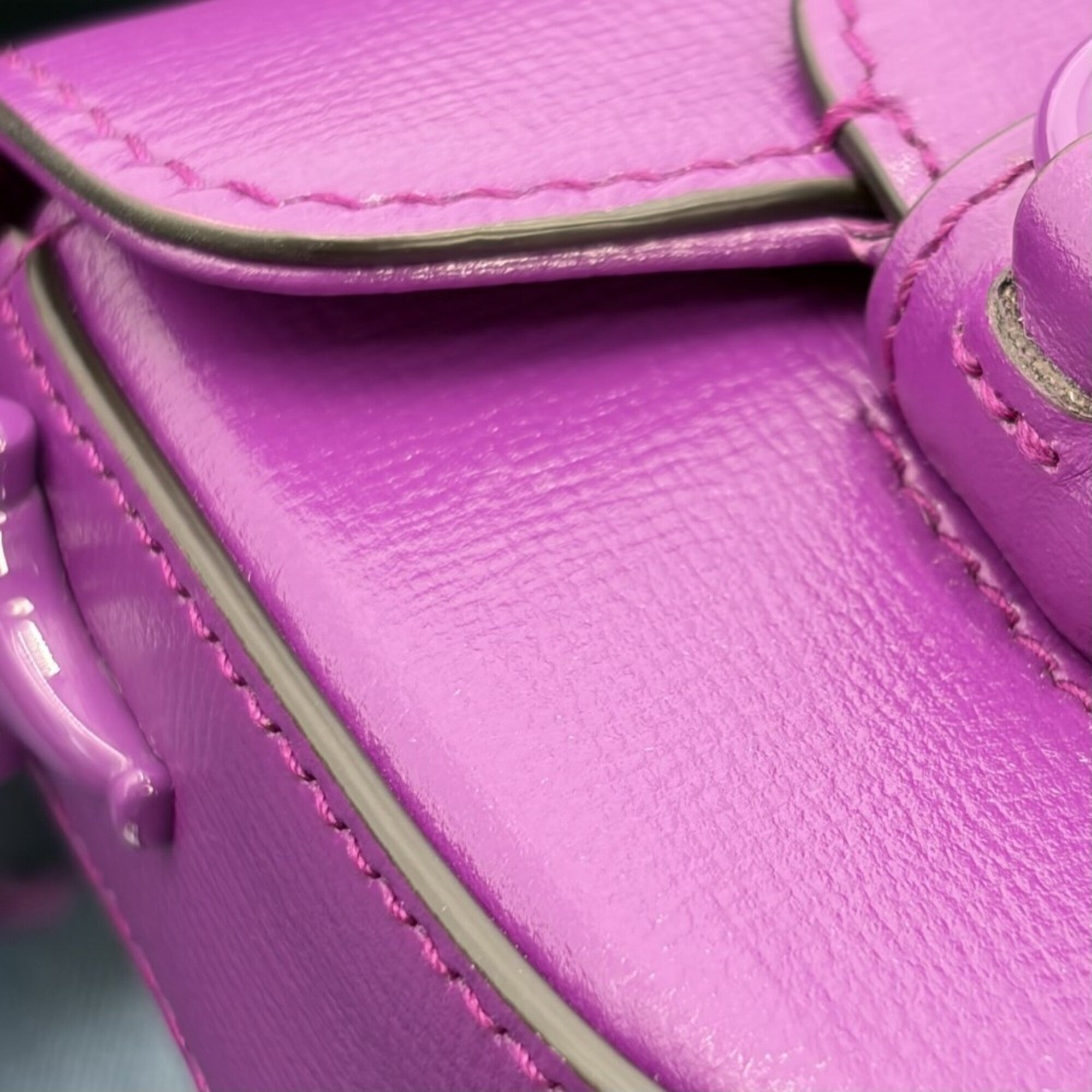 Gucci Purple Leather Handbag Shoulder Bag (Pre-Owned)