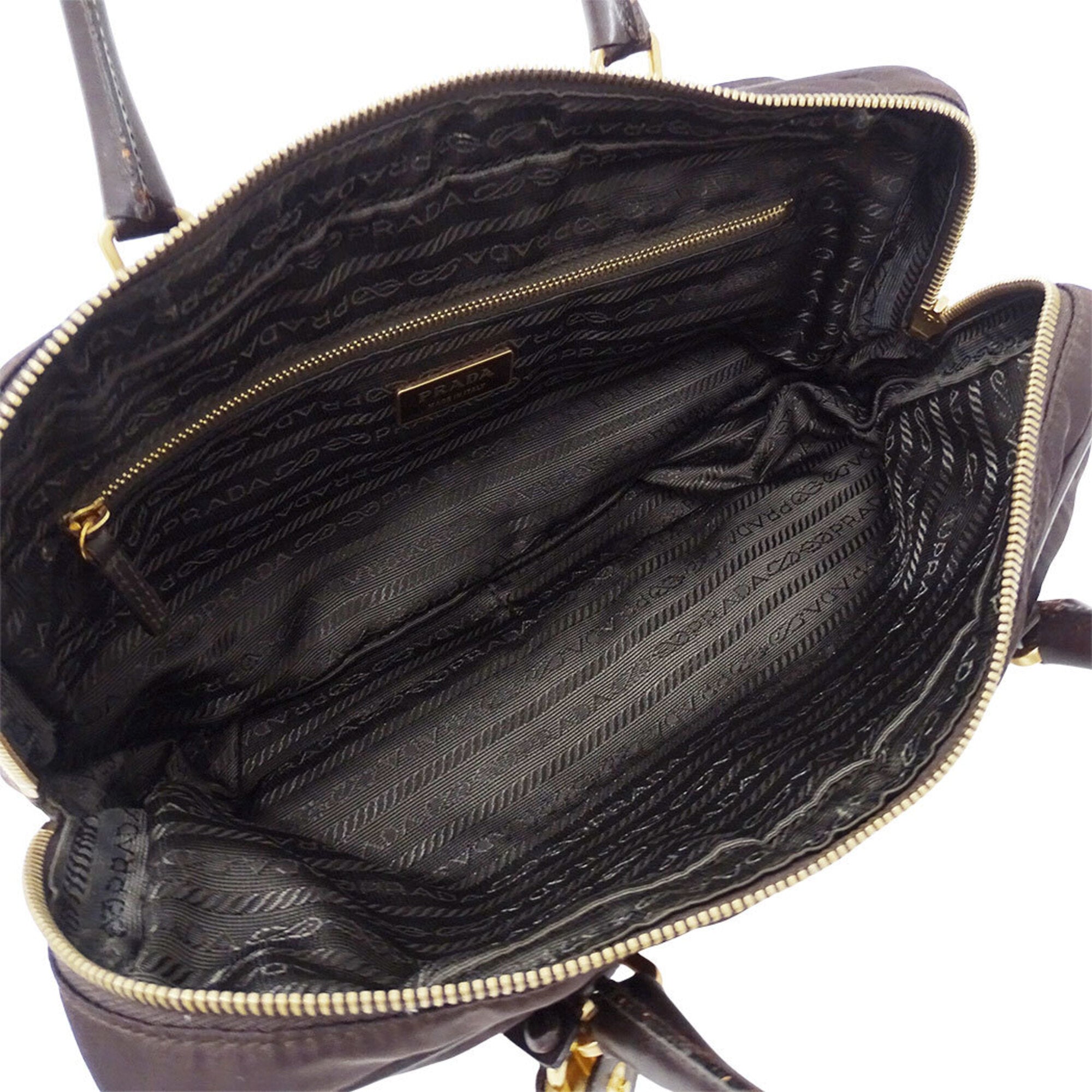 Prada Dark Brown Nylon Handbag (Pre-Owned)