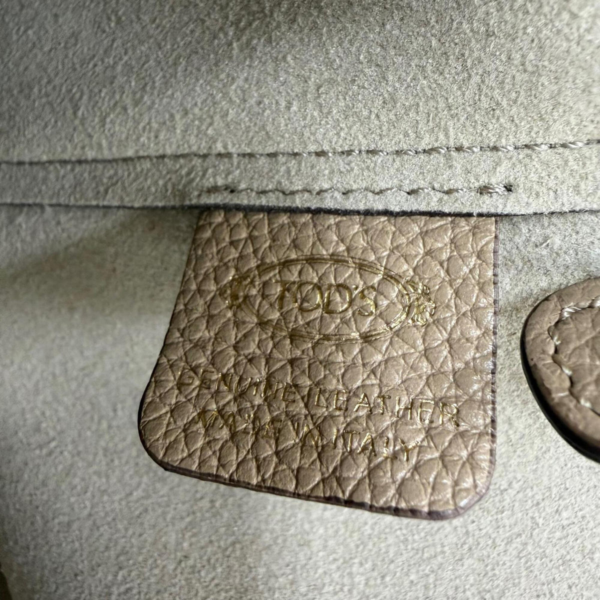 Tod's Beige Leather Handbag Pouch Tote Bag (Pre-Owned)