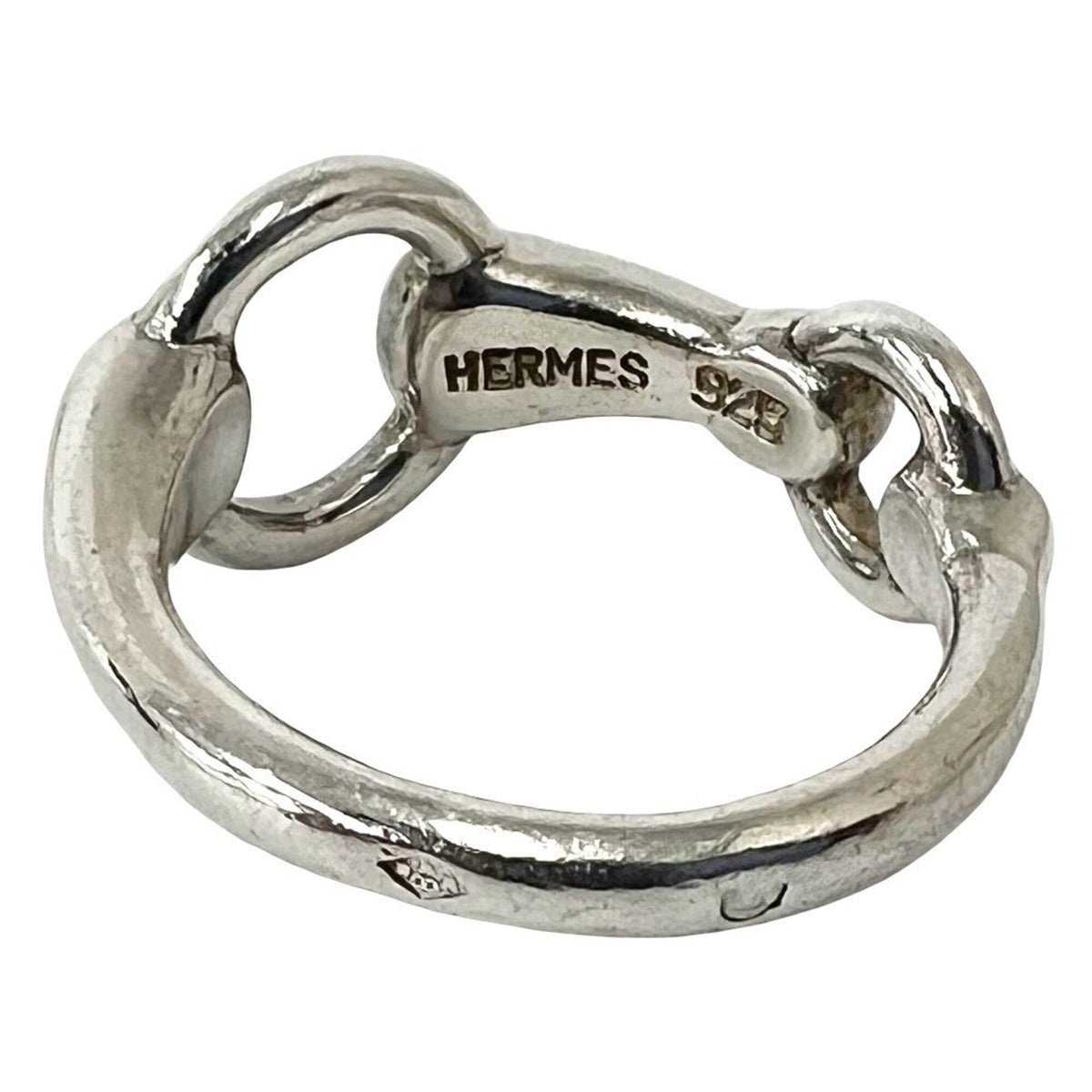 Hermes Silver Silver 925 Band Ring (Pre-Owned)