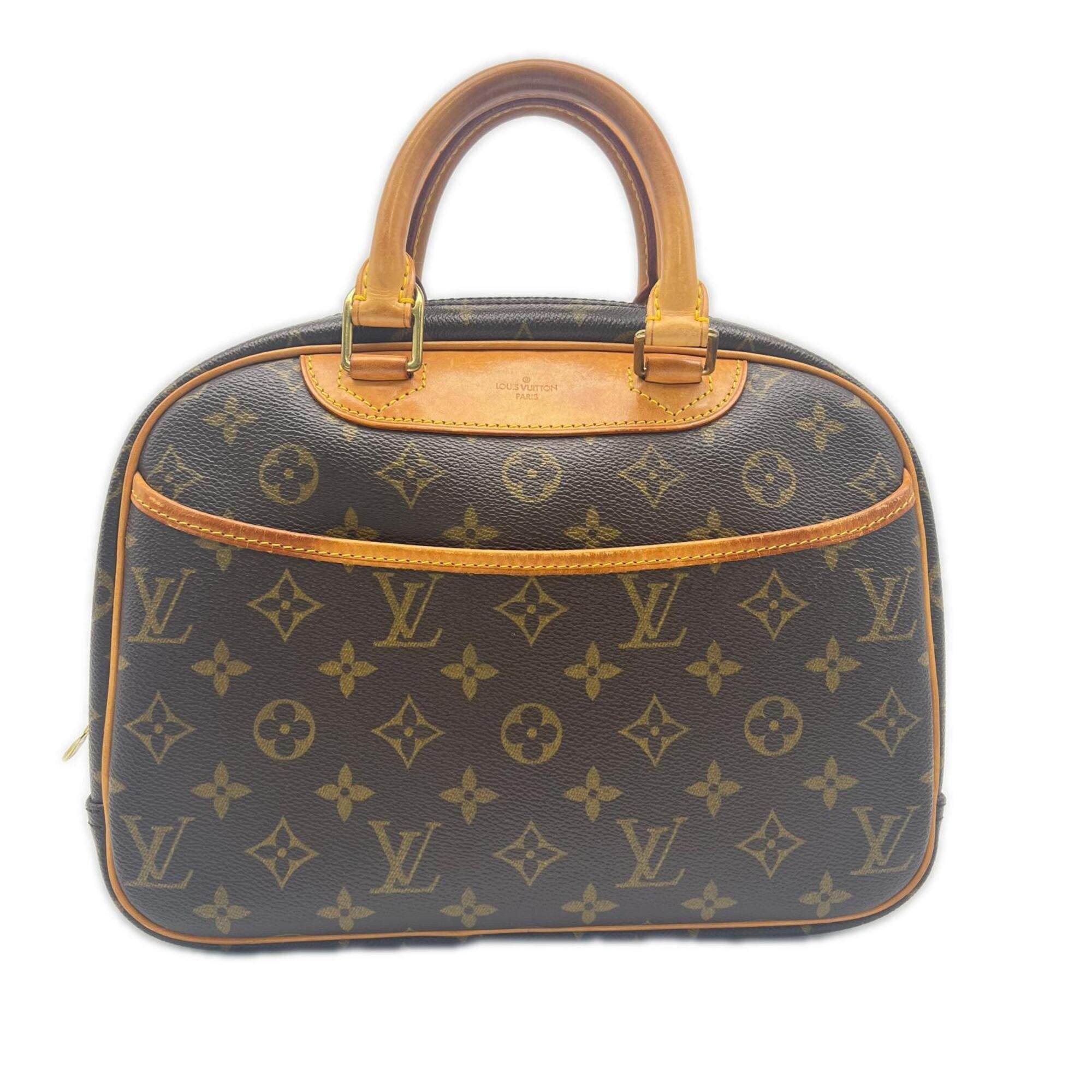 Louis Vuitton Monogram Beige Brown Coated Canvas Leather Handbag (Pre-Owned)