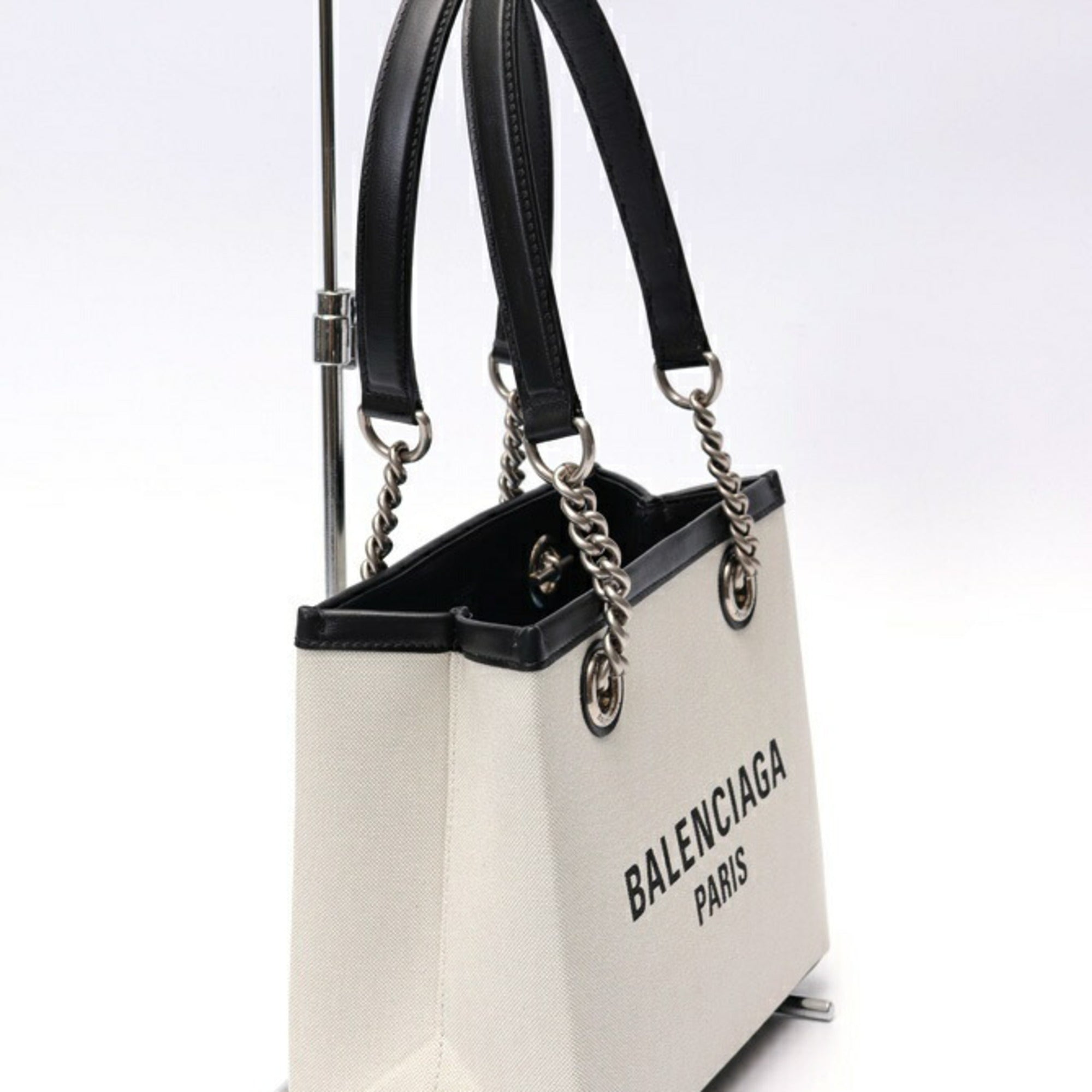 Balenciaga Black Canvas Leather Tote Bag (Pre-Owned)