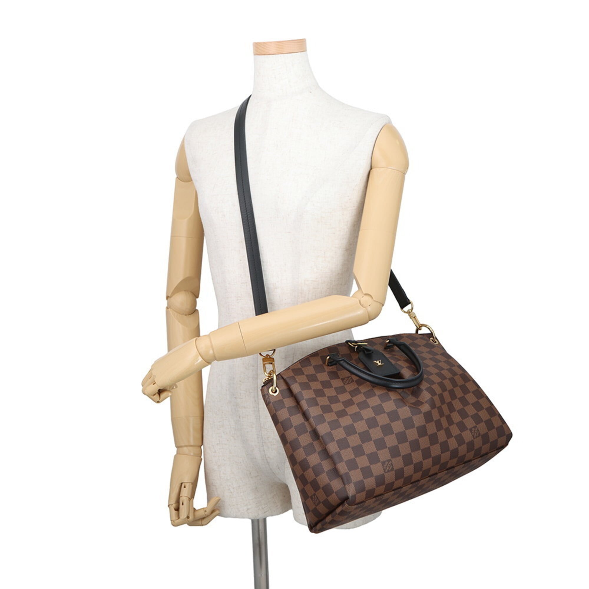 Louis Vuitton Damier Damier Canvas Ebene Noir Damier Canvas Handbag Shoulder Bag (Pre-Owned)
