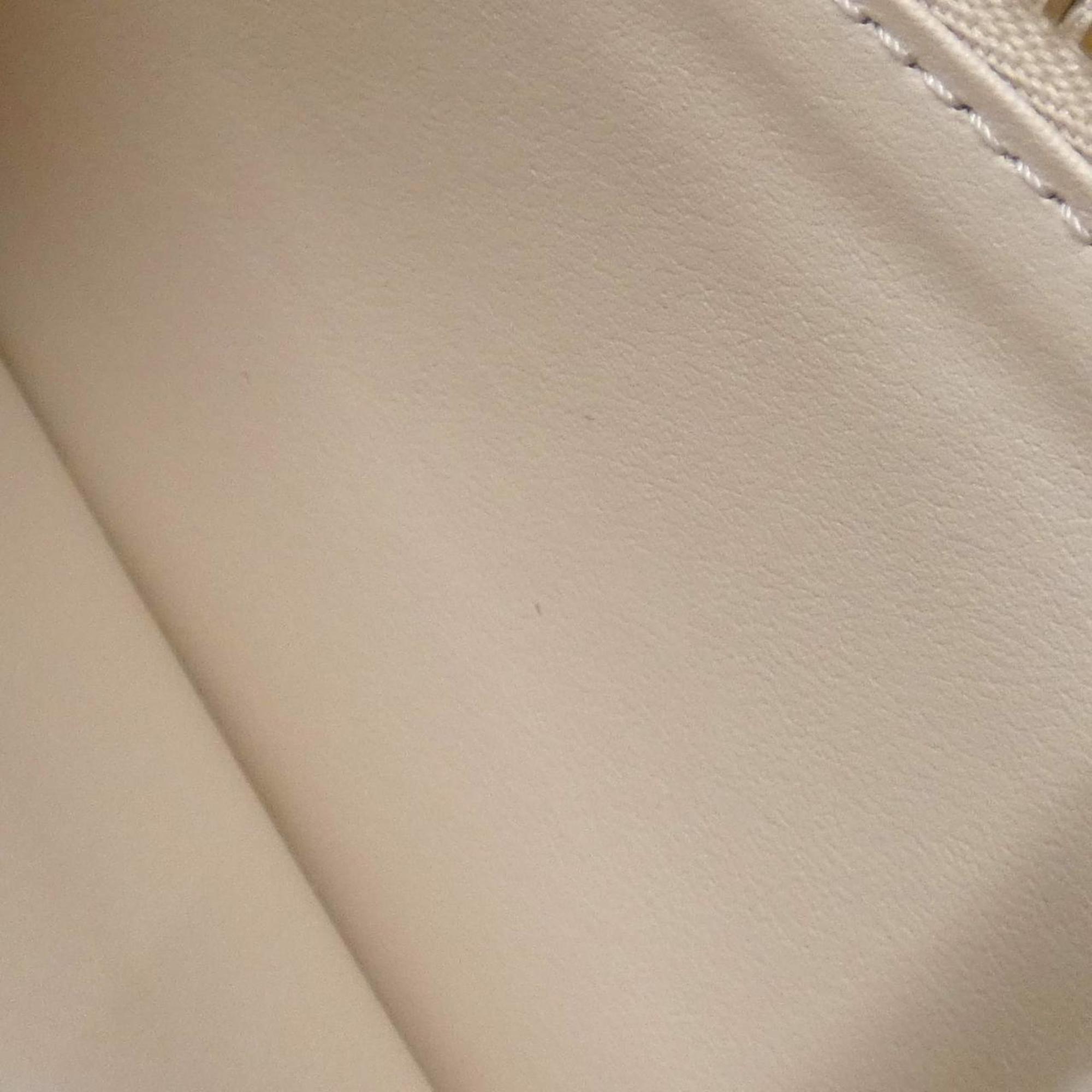 Louis Vuitton White Leather Long Wallet (Bi-Fold) (Pre-Owned)
