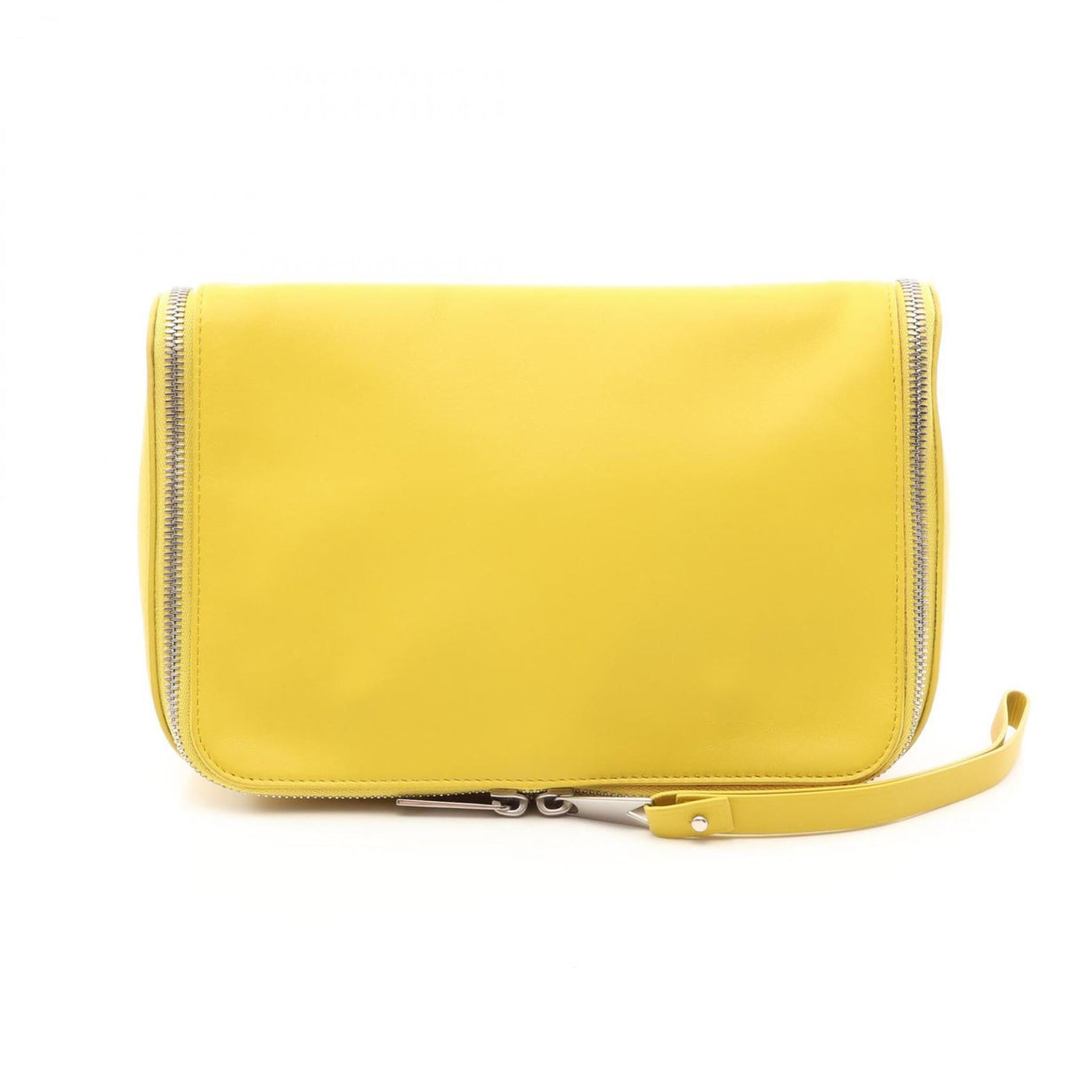 Bottega Veneta Yellow Leather Clutch Bag Handbag (Pre-Owned)