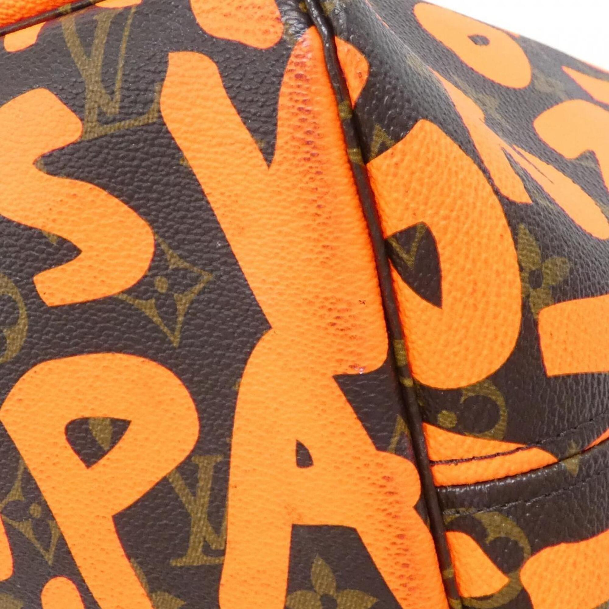 Louis Vuitton Marron Orange Coated Canvas Handbag (Pre-Owned)