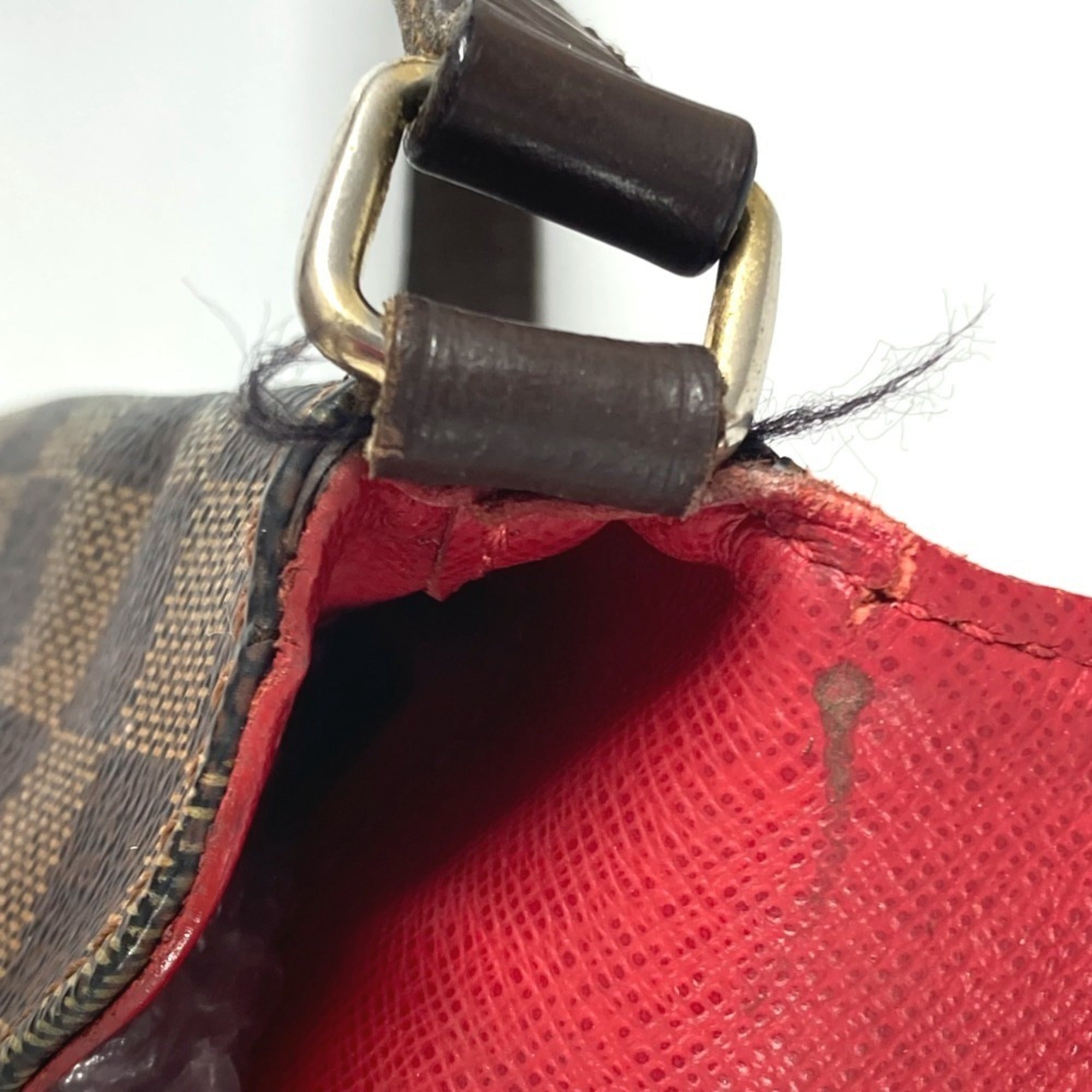 Louis Vuitton Brown Ebene Damier Canvas Pochette Shoulder Bag (Pre-Owned)
