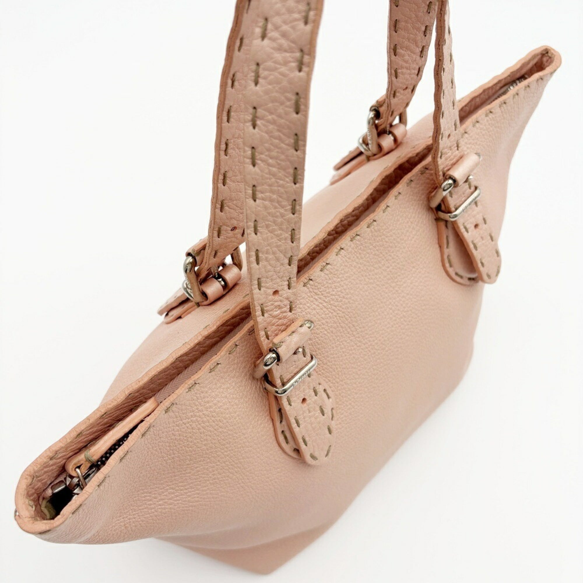 Fendi Pink Leather Tote Bag (Pre-Owned)