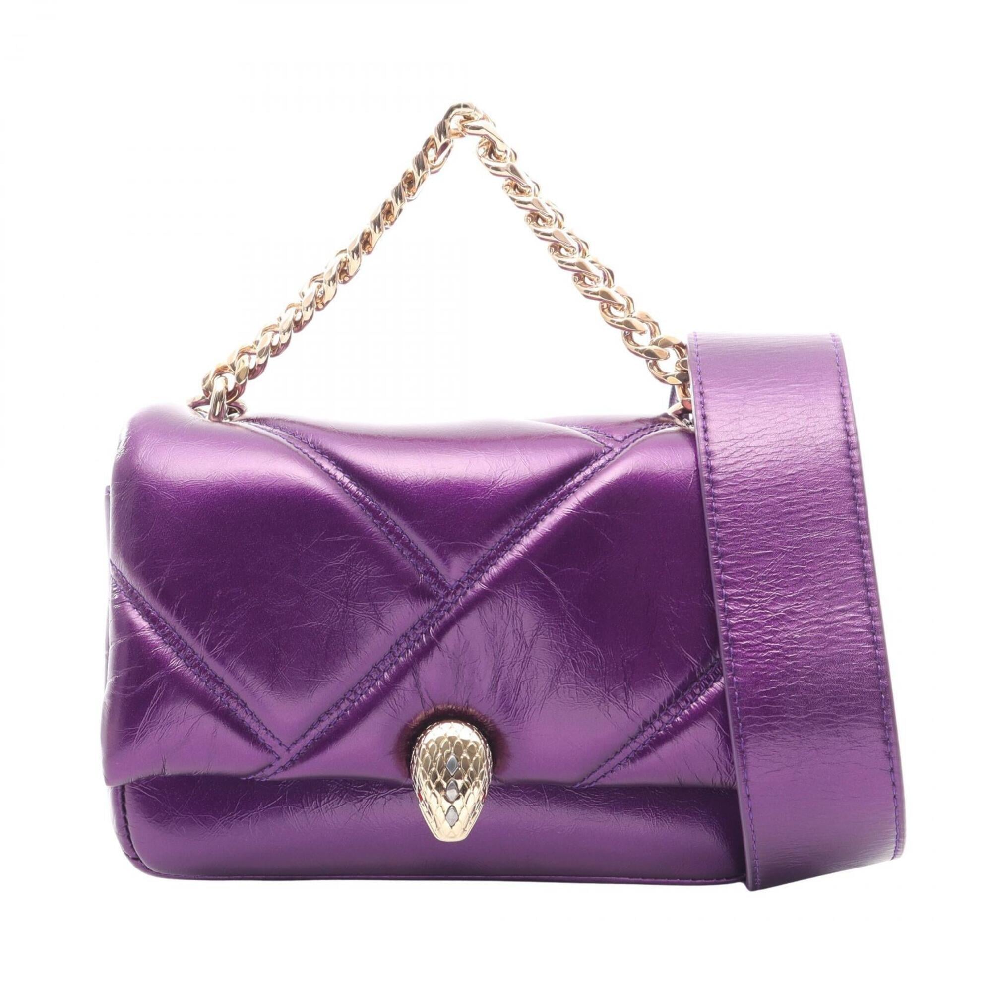 Bvlgari Purple Leather Handbag (Pre-Owned)