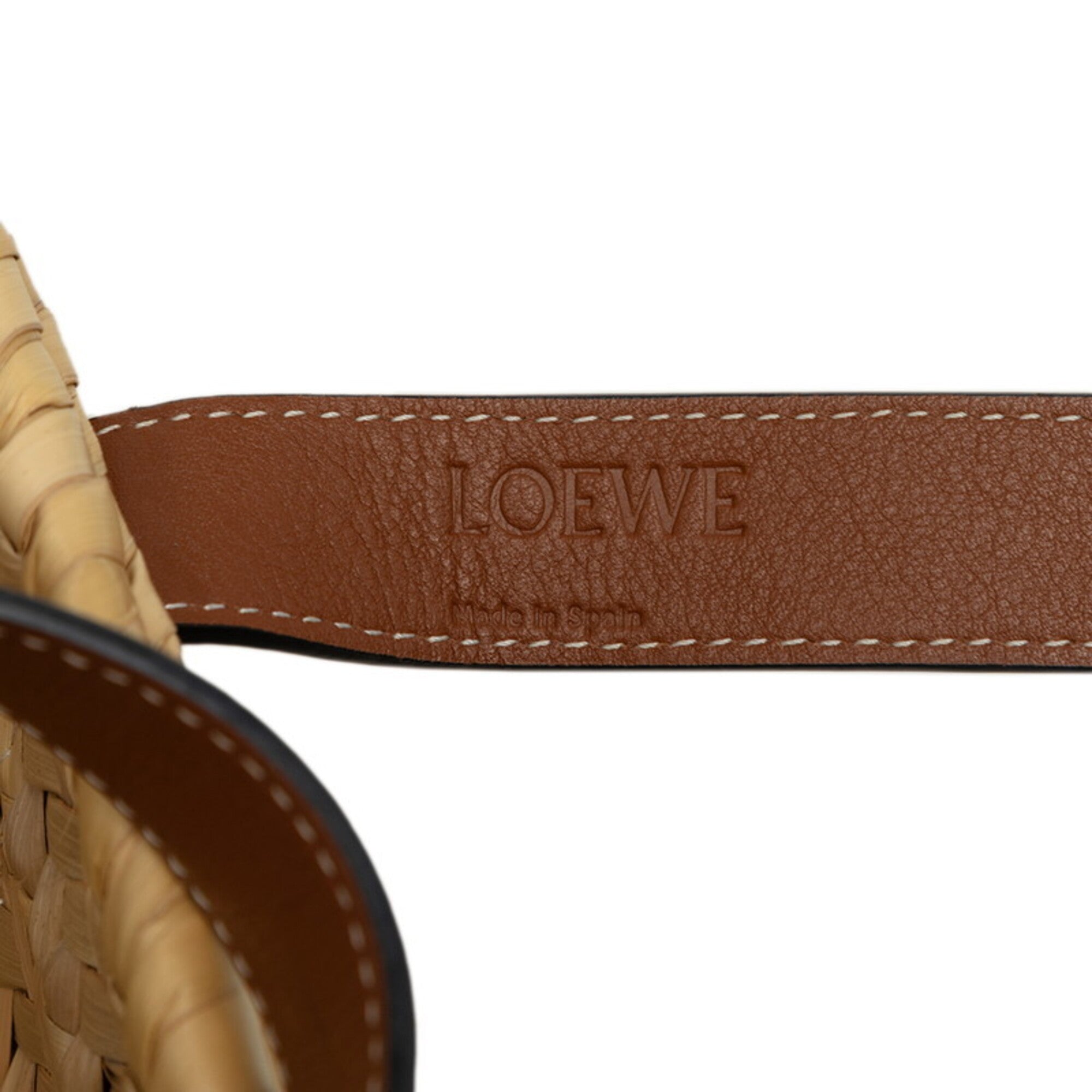 Loewe Brown Raffia Leather Basket Handbag (Pre-Owned)