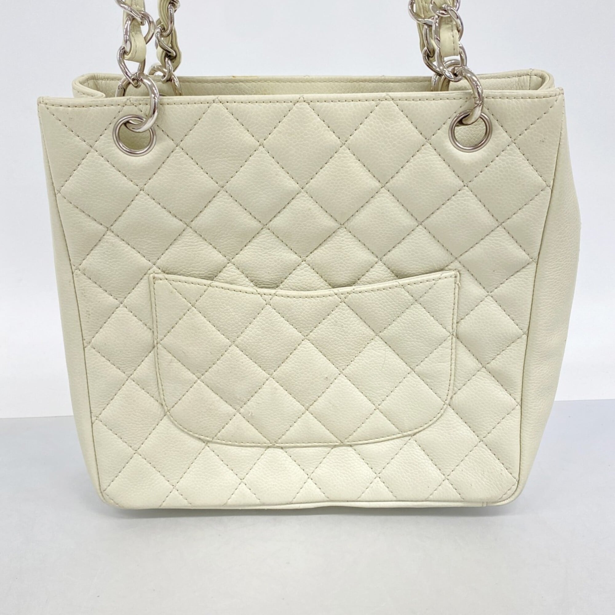 Chanel Ivory Grained Calfskin Tote Bag (Pre-Owned)