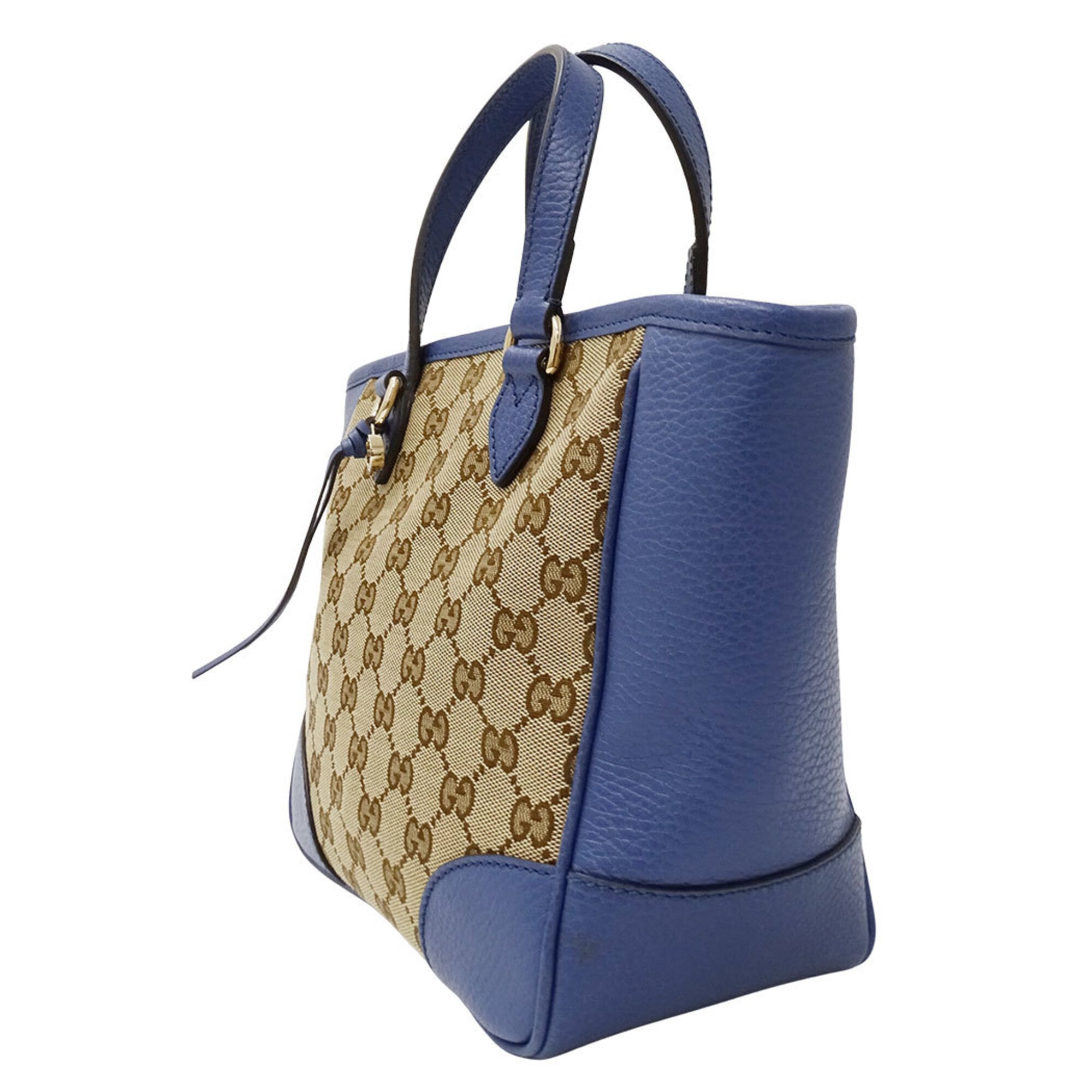 Gucci Beige Blue Gg Canvas Handbag Shoulder Bag (Pre-Owned)