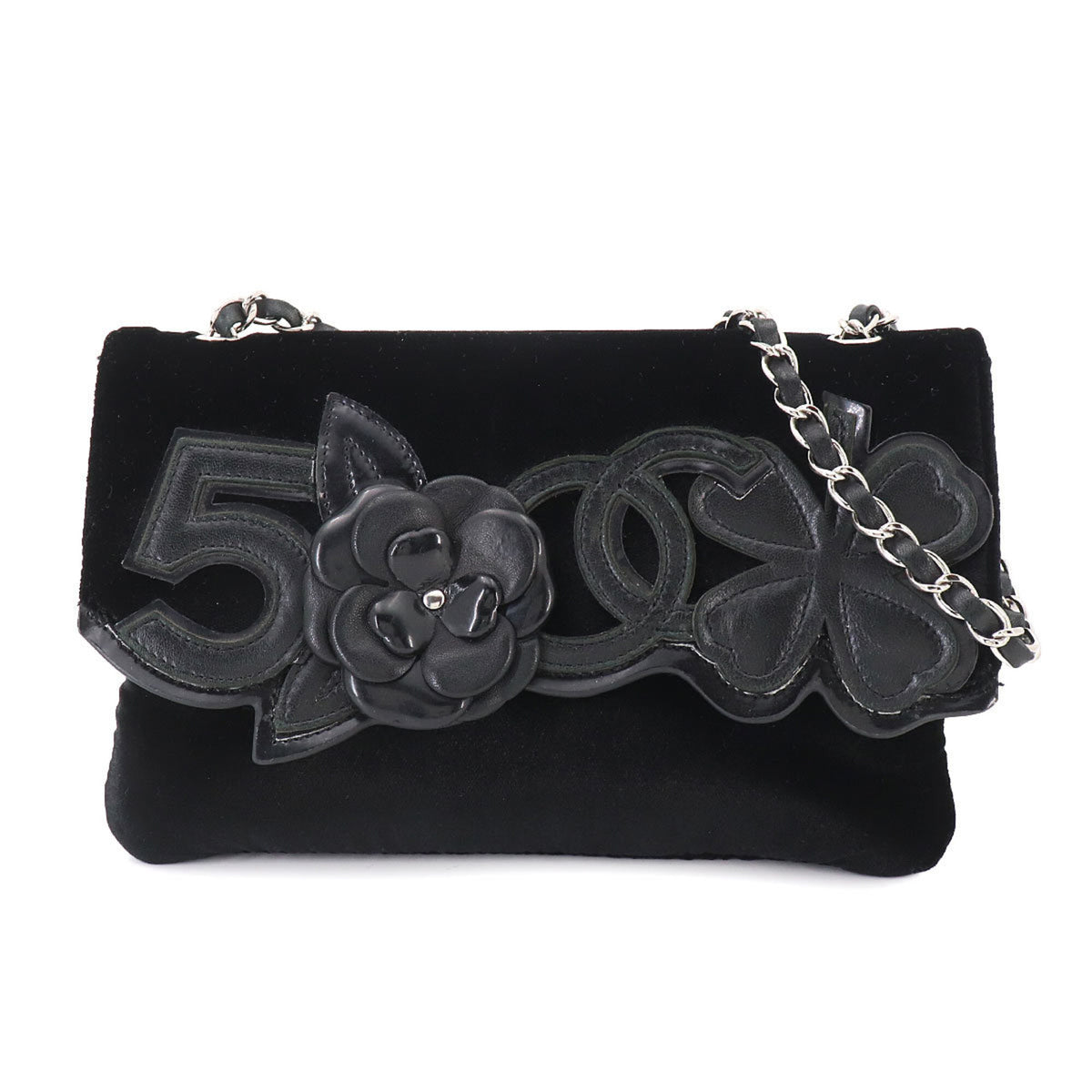 Chanel Black Leather Handbag Shoulder Bag (Pre-Owned)