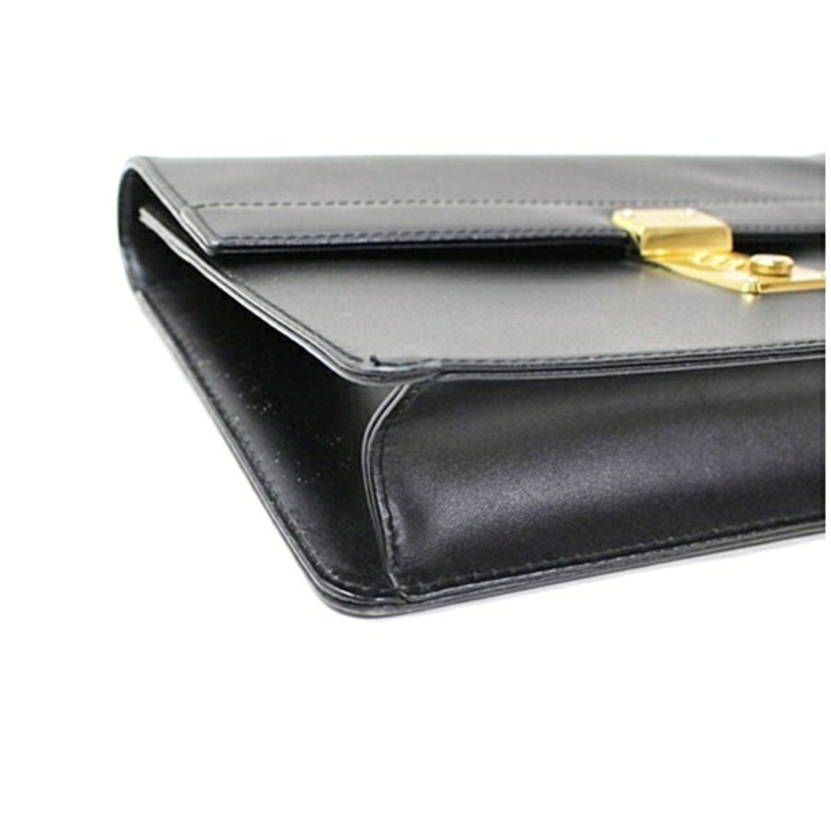 Dunhill Beige Black Leather Clutch Bag (Pre-Owned)