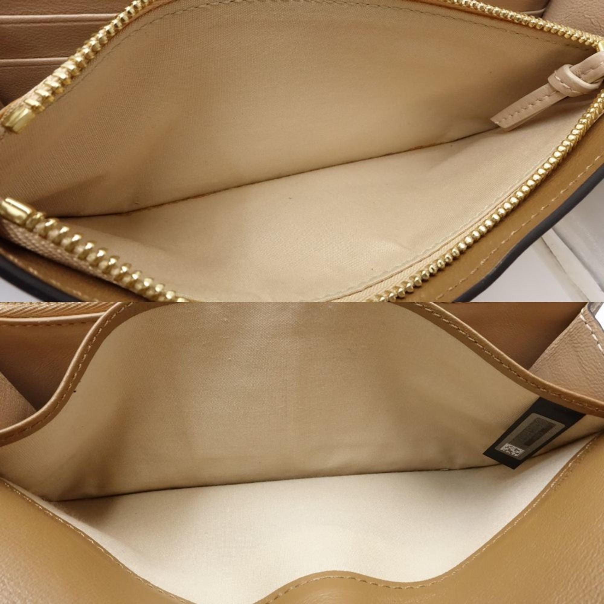 Chloé Metallic Gold Leather Long Wallet (Bi-Fold) (Pre-Owned)