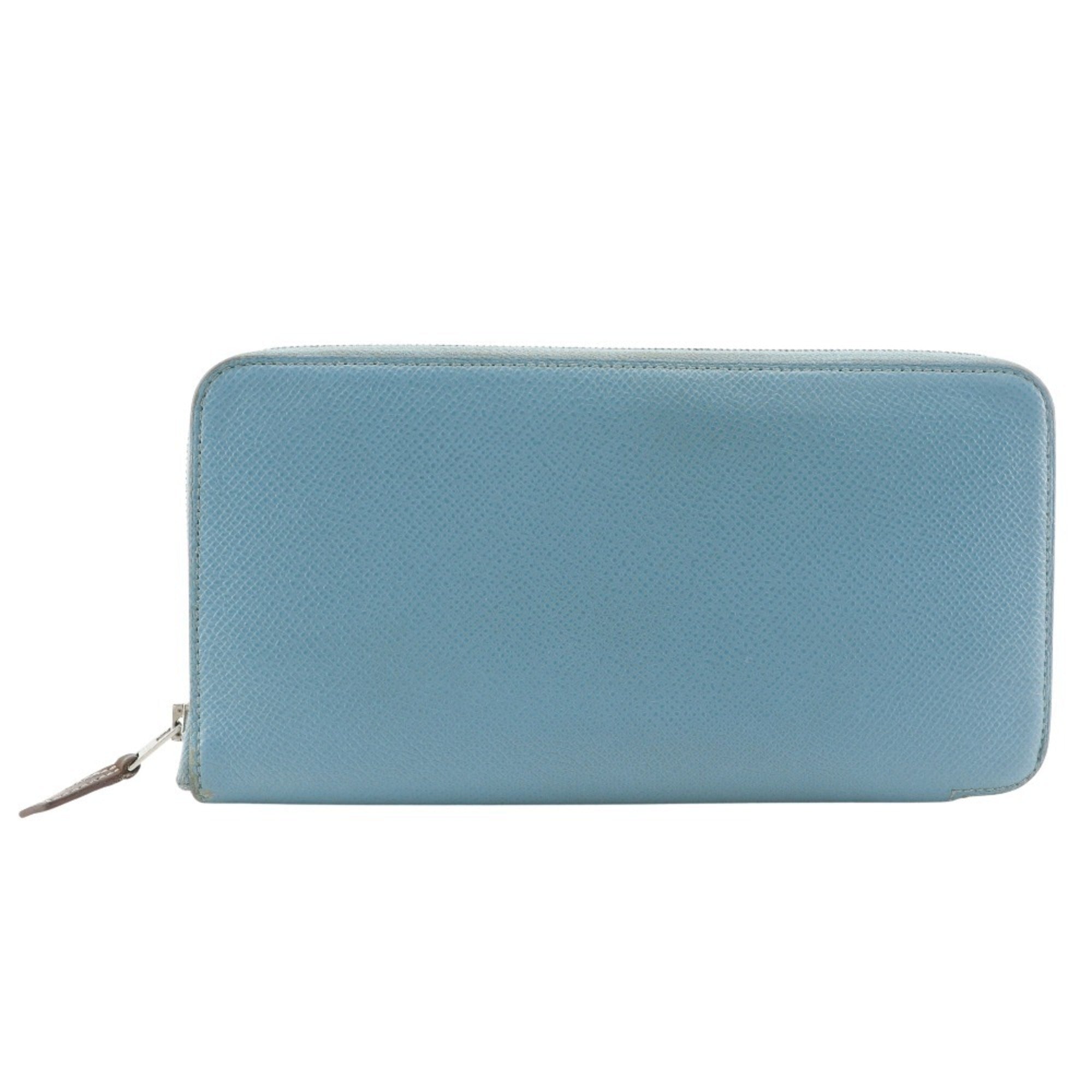 Hermes Light Blue Epsom Leather Long Wallet (Bi-Fold) (Pre-Owned)