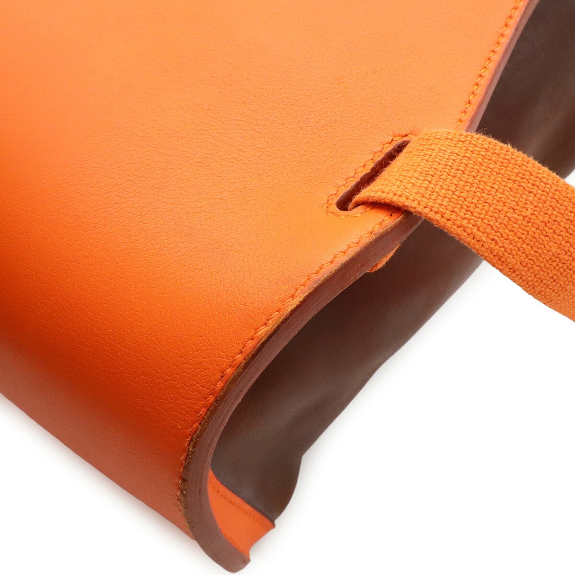 Hermes Amazonia Brown Dark Brown Orange Yellow Amazonia Leather Backpack (Pre-Owned)