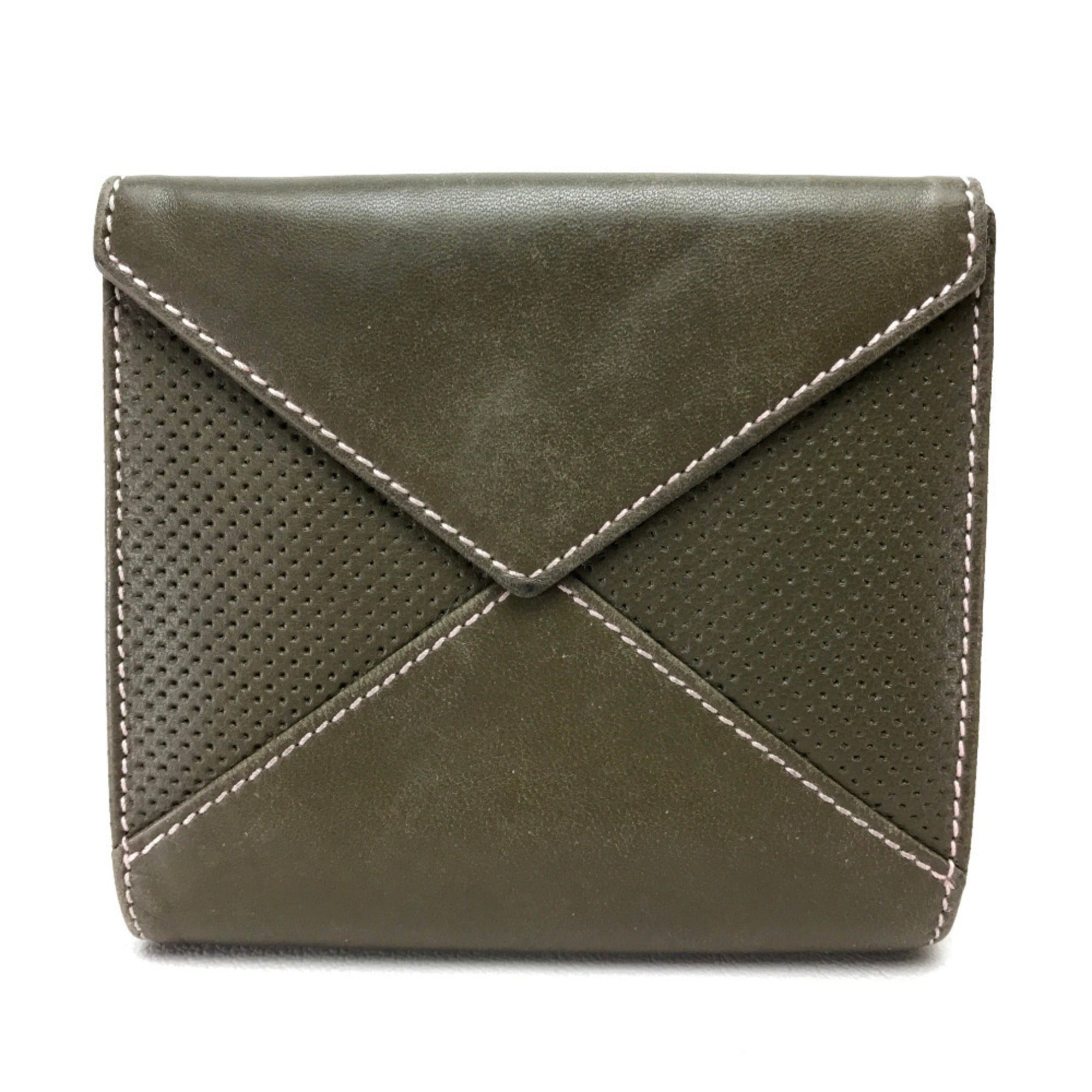 Loewe Khaki Leather Wallet (Bi-Fold) (Pre-Owned)