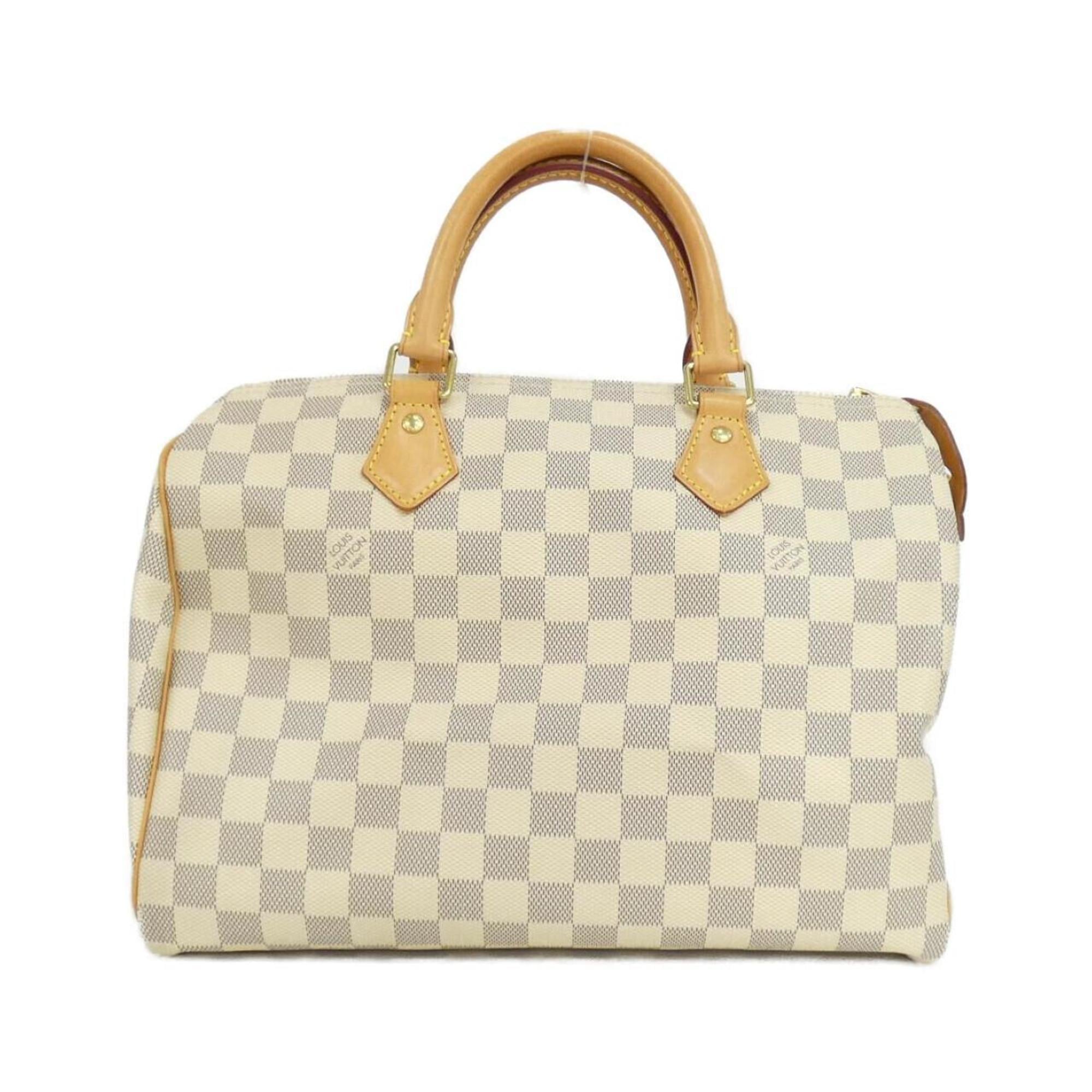 Louis Vuitton Azur White Coated Canvas Boston Bag (Pre-Owned)