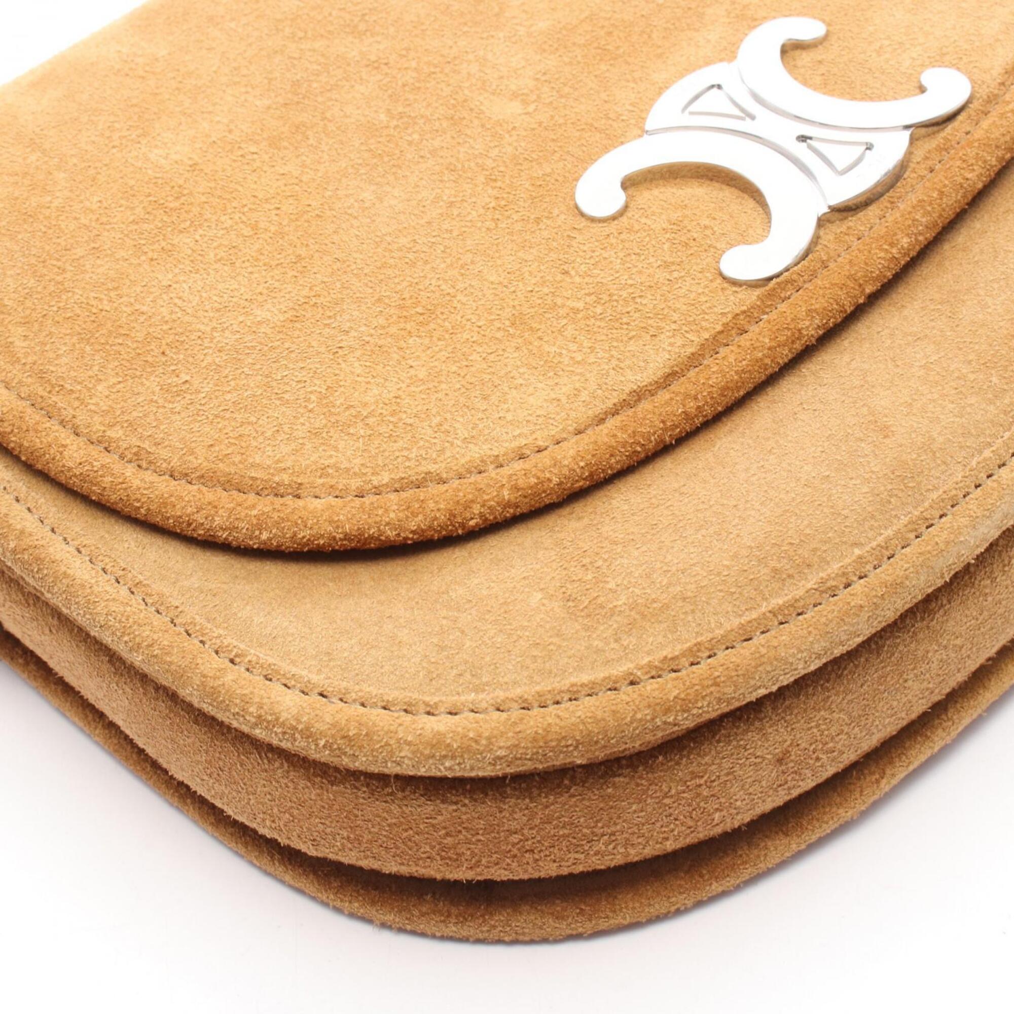 Celine Brown Suede Handbag Shoulder Bag (Pre-Owned)