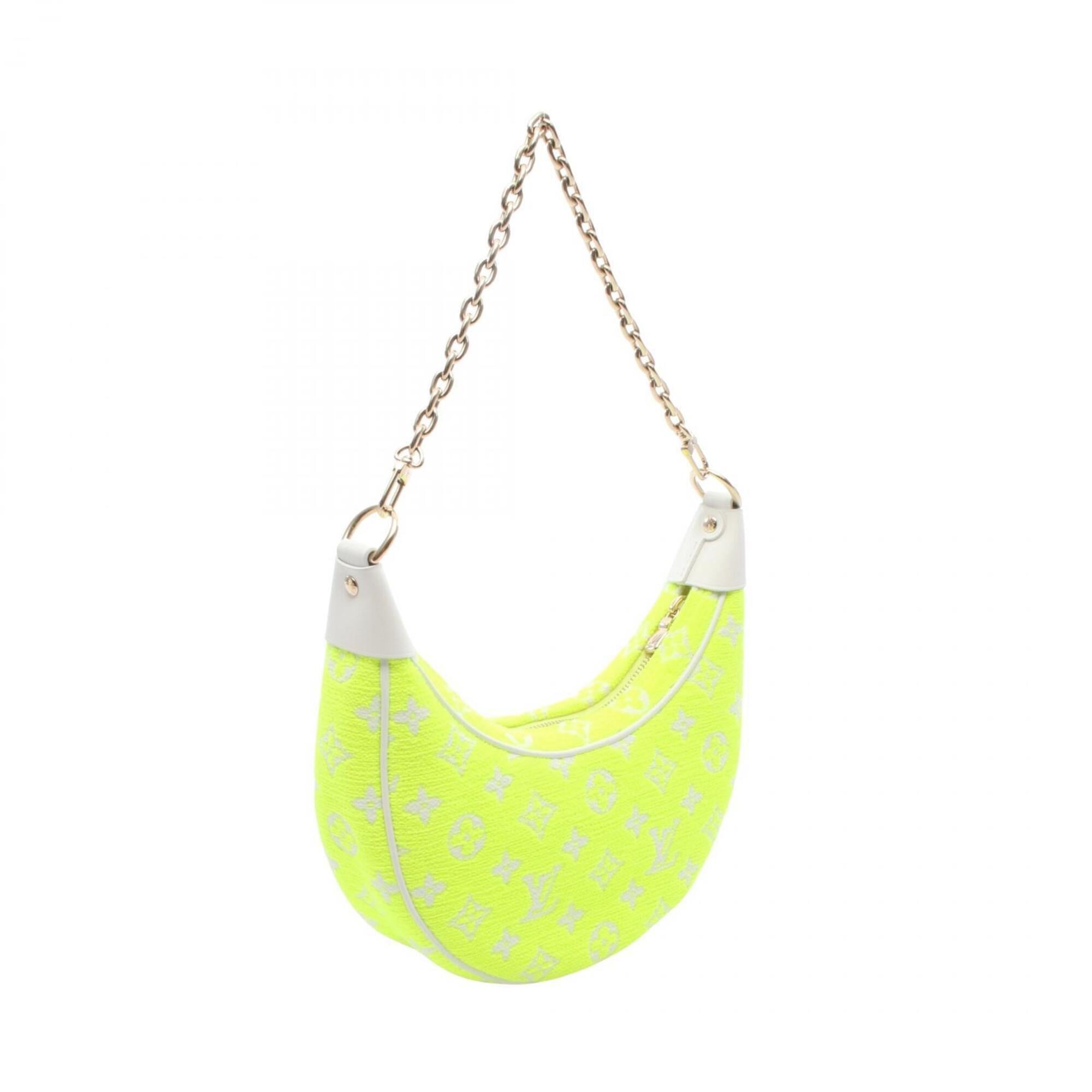Louis Vuitton White Yellow Monogram Jacquard Fabric Leather Handbag Shoulder Bag (Pre-Owned)