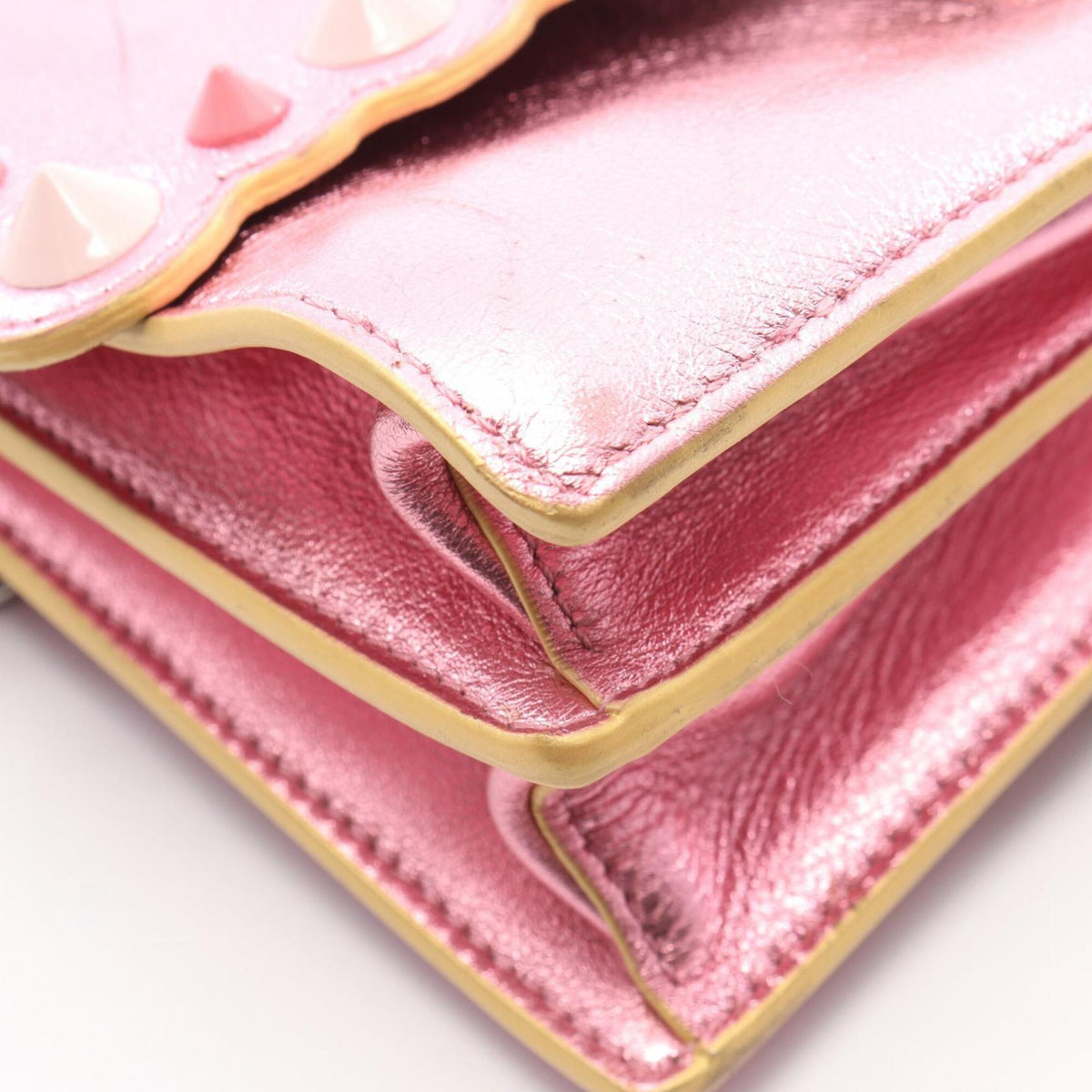 Fendi Pink Leather Handbag Shoulder Bag (Pre-Owned)