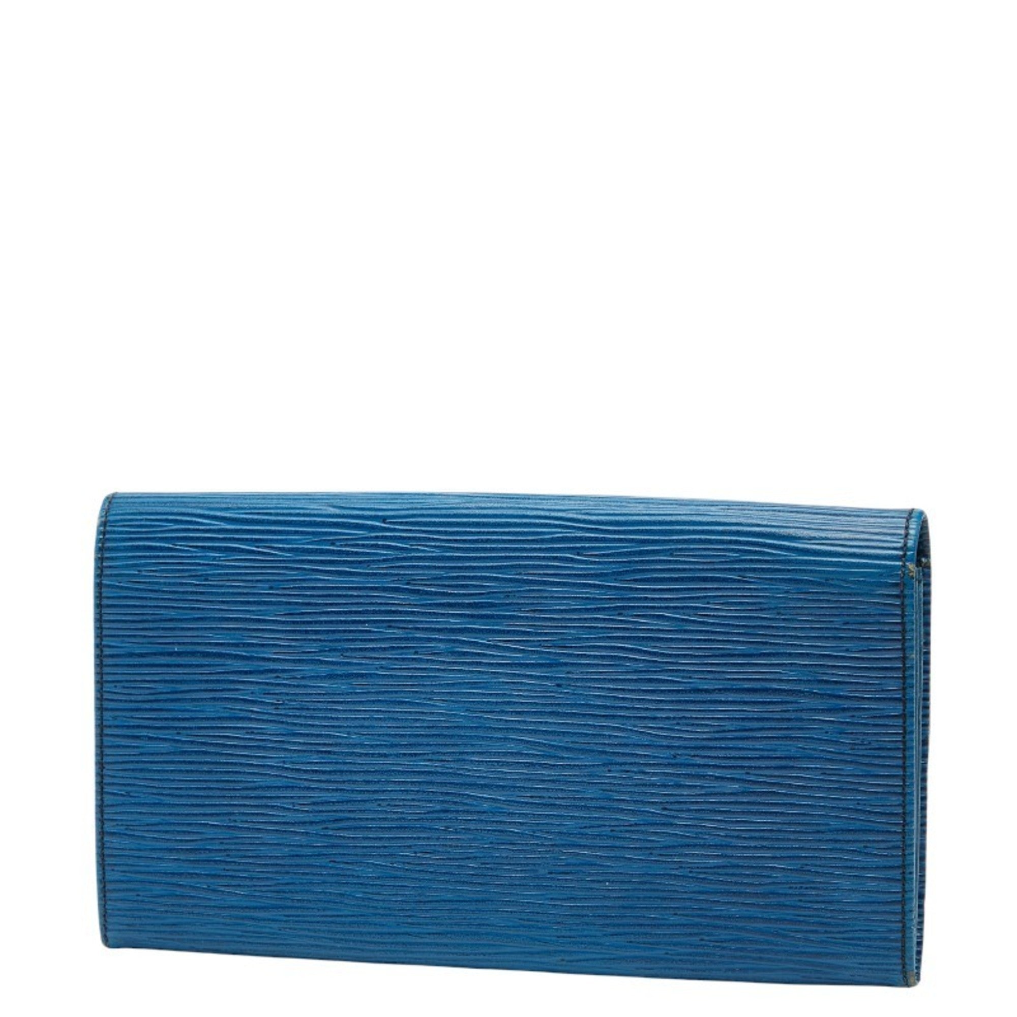 Louis Vuitton Epi Toledo Blue Leather Long Wallet (Bi-Fold) (Pre-Owned)