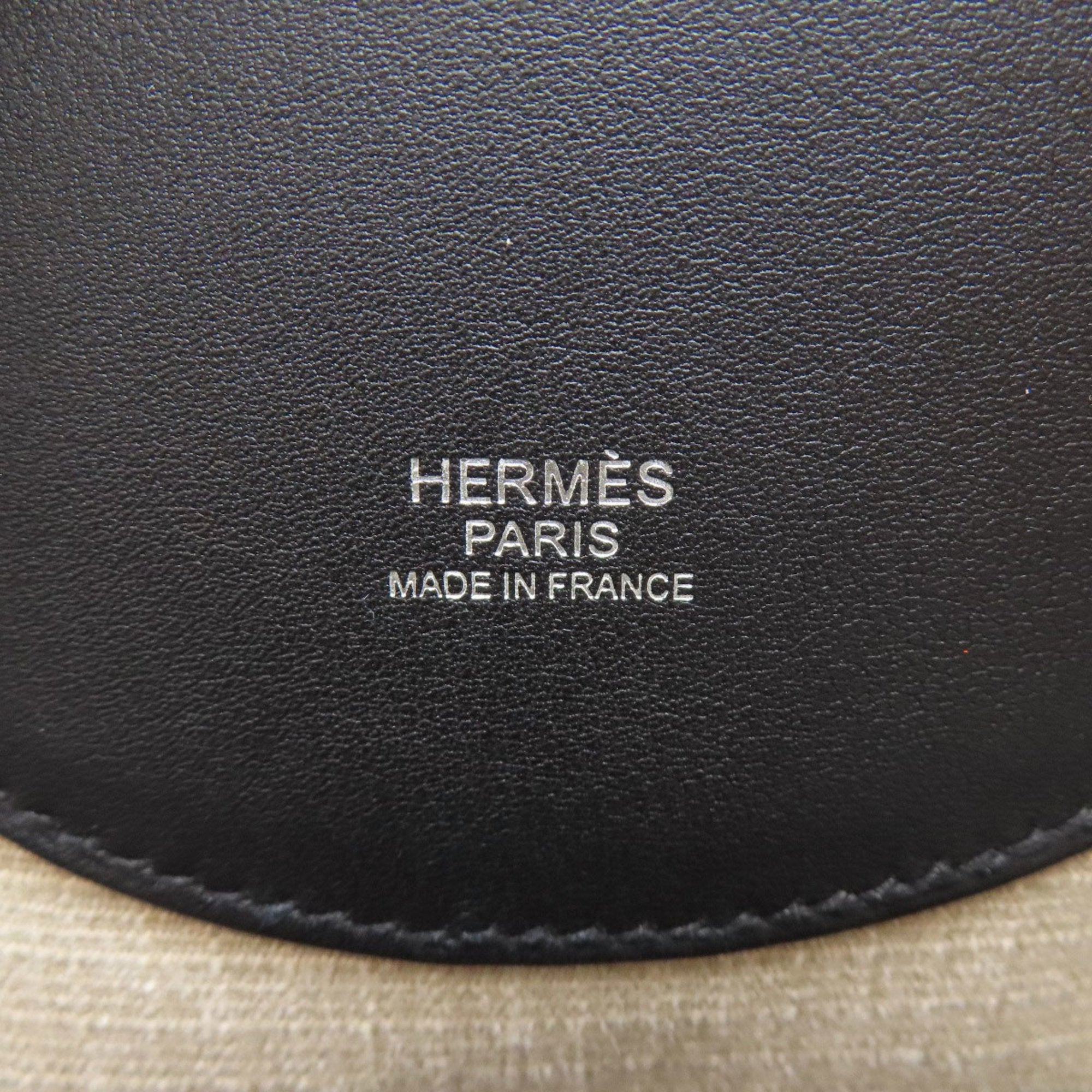 Hermes Beige Black Canvas Leather Backpack (Pre-Owned)