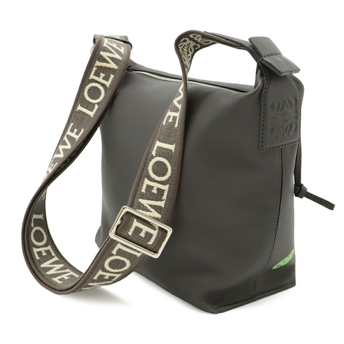 Loewe Charcoal Gray Leather Shoulder Bag (Pre-Owned)