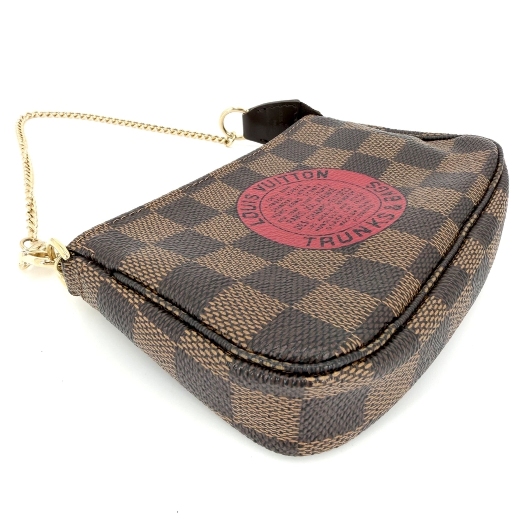 Louis Vuitton Brown White Damier Canvas Pouch (Pre-Owned)