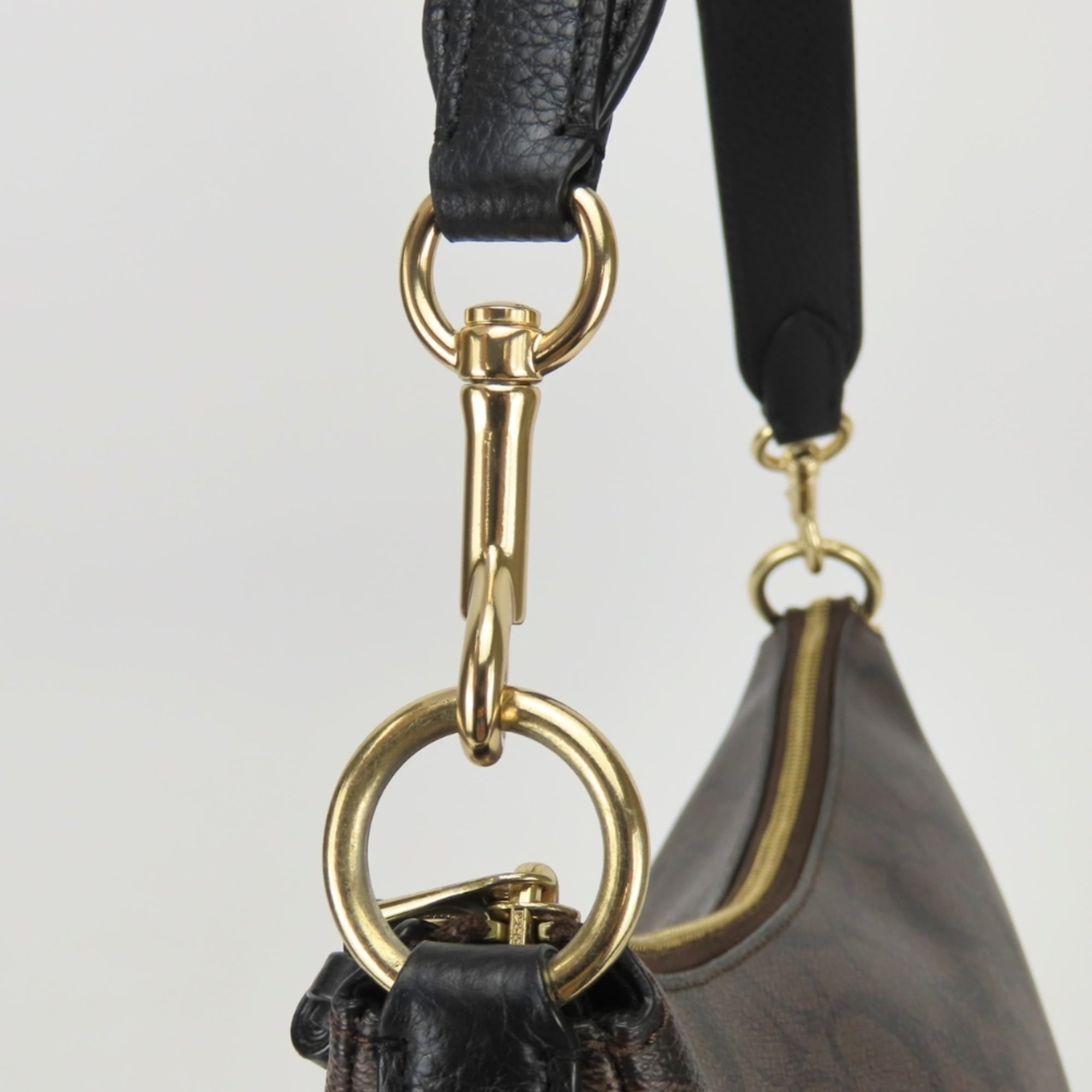 Coach Black Dark Brown Pvc Leather Shoulder Bag (Pre-Owned)