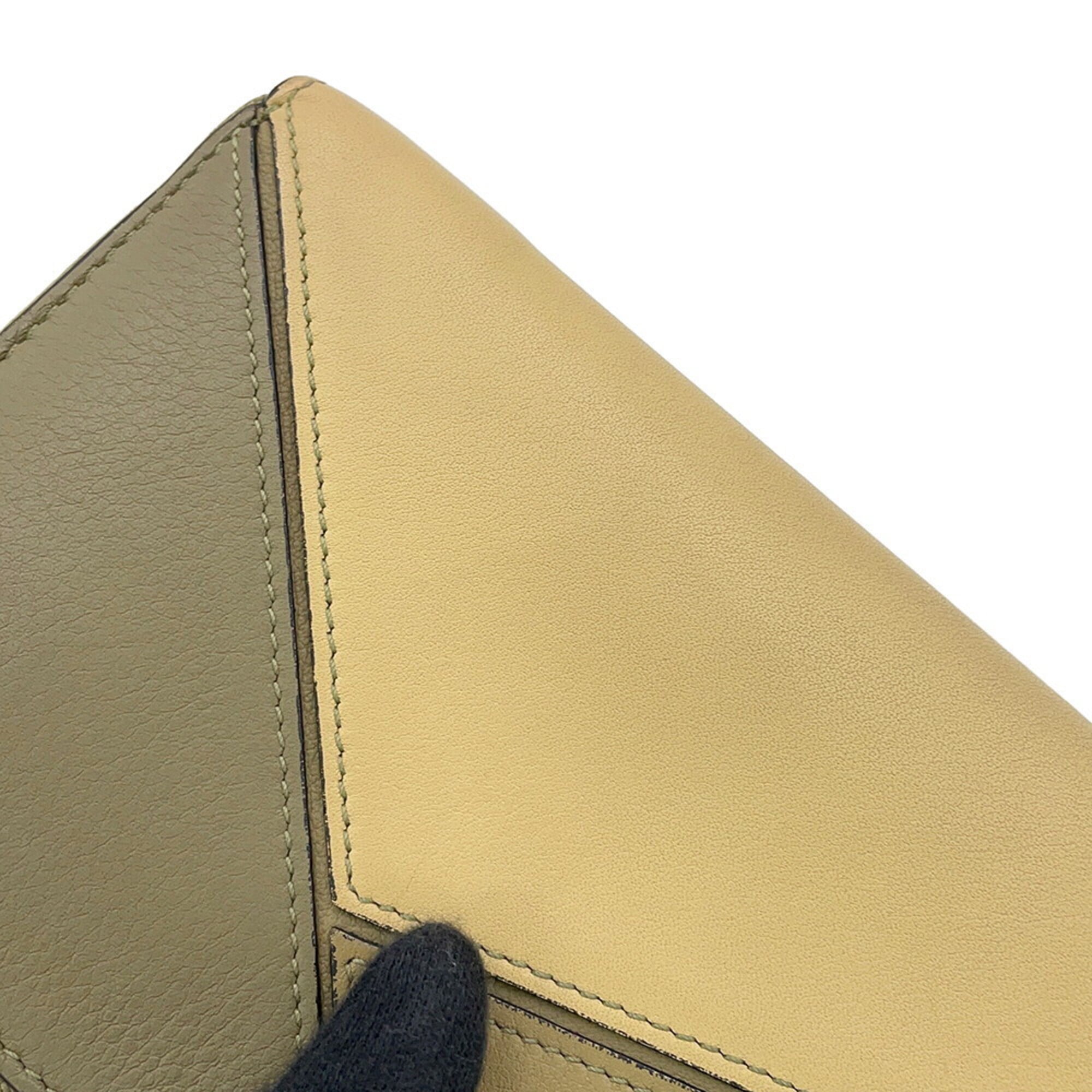 Loewe Beige Brown Leather Long Wallet (Bi-Fold) (Pre-Owned)