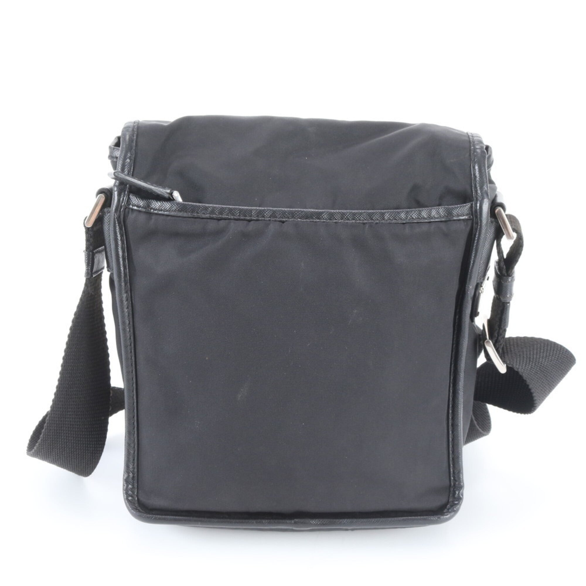 Prada Black Nylon Leather Shoulder Bag (Pre-Owned)