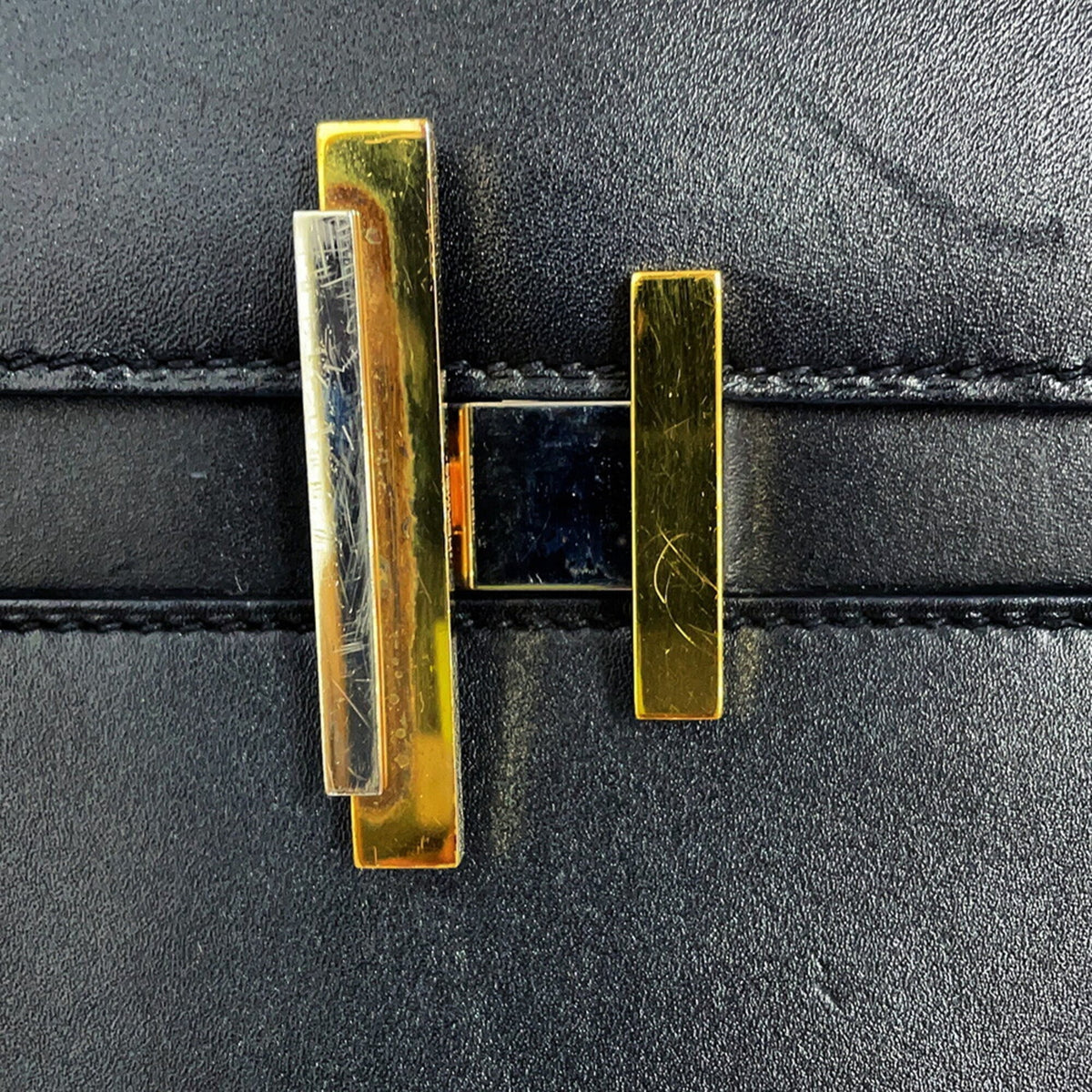 Hermes Black Tadelakt Leather Handbag (Pre-Owned)