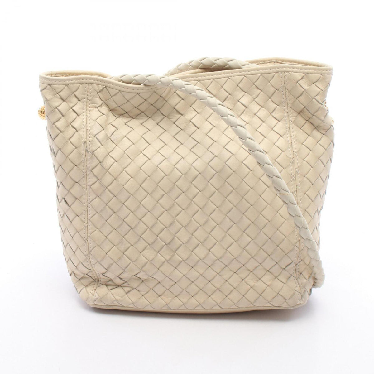 Bottega Veneta Ivory Intrecciato Handbag Shoulder Bag (Pre-Owned)